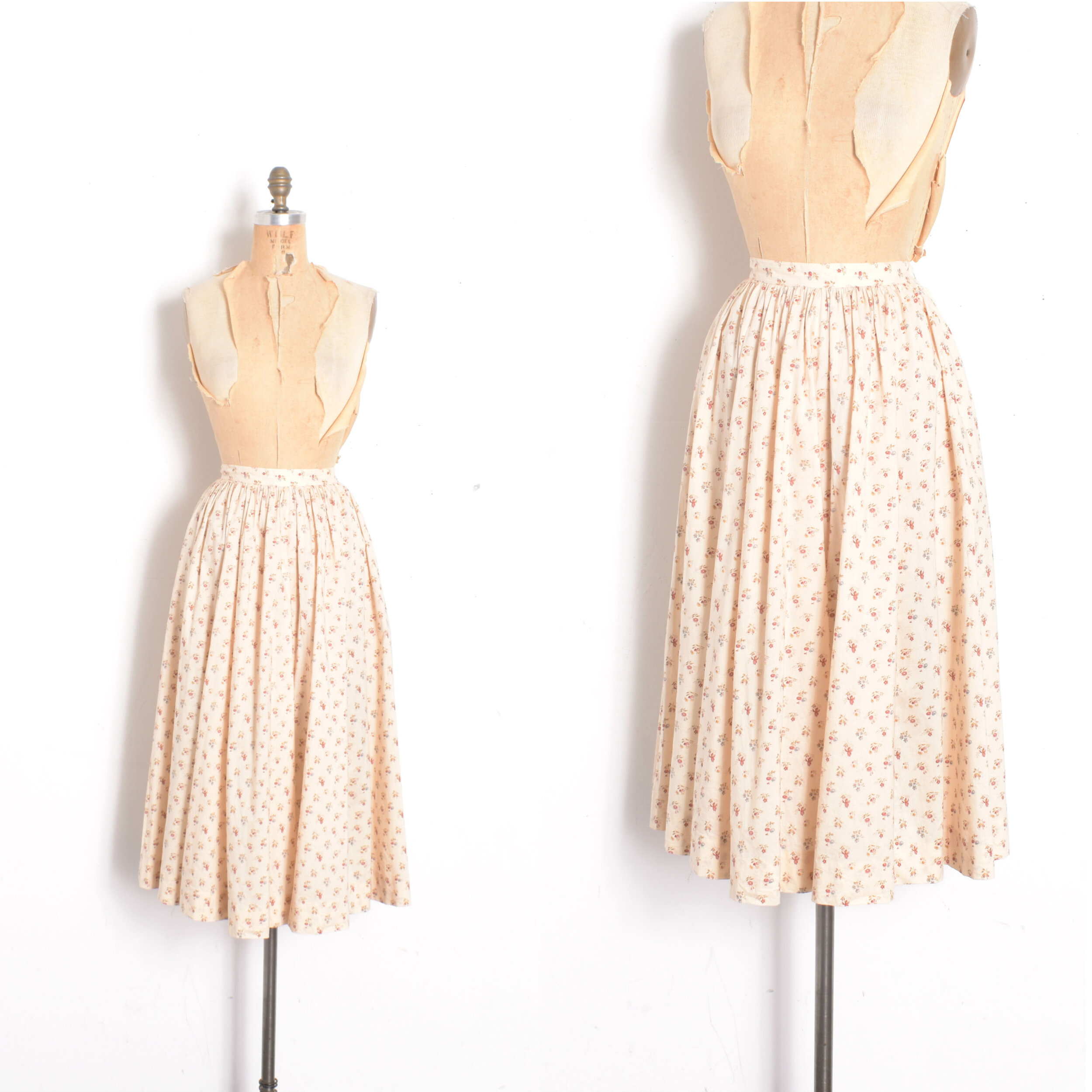 1980s Ralph Lauren Calico Cotton Skirt-XS/S