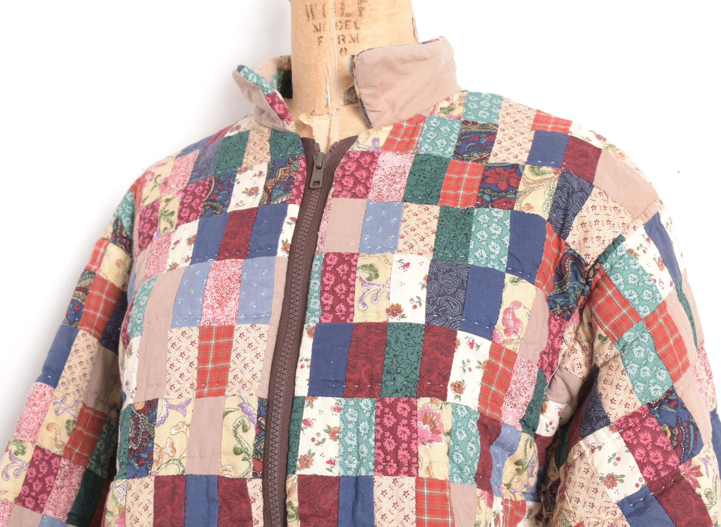 1980s Quilted Patchwork Jacket-S/M/L — La Poubelle Vintage