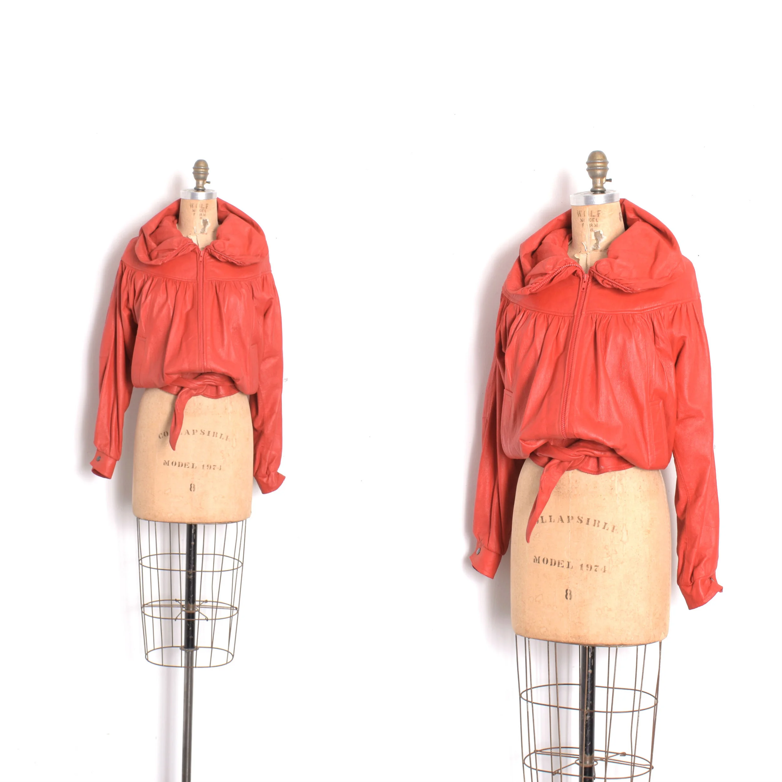 1980s Slouchy Red Leather Jacket-S/M