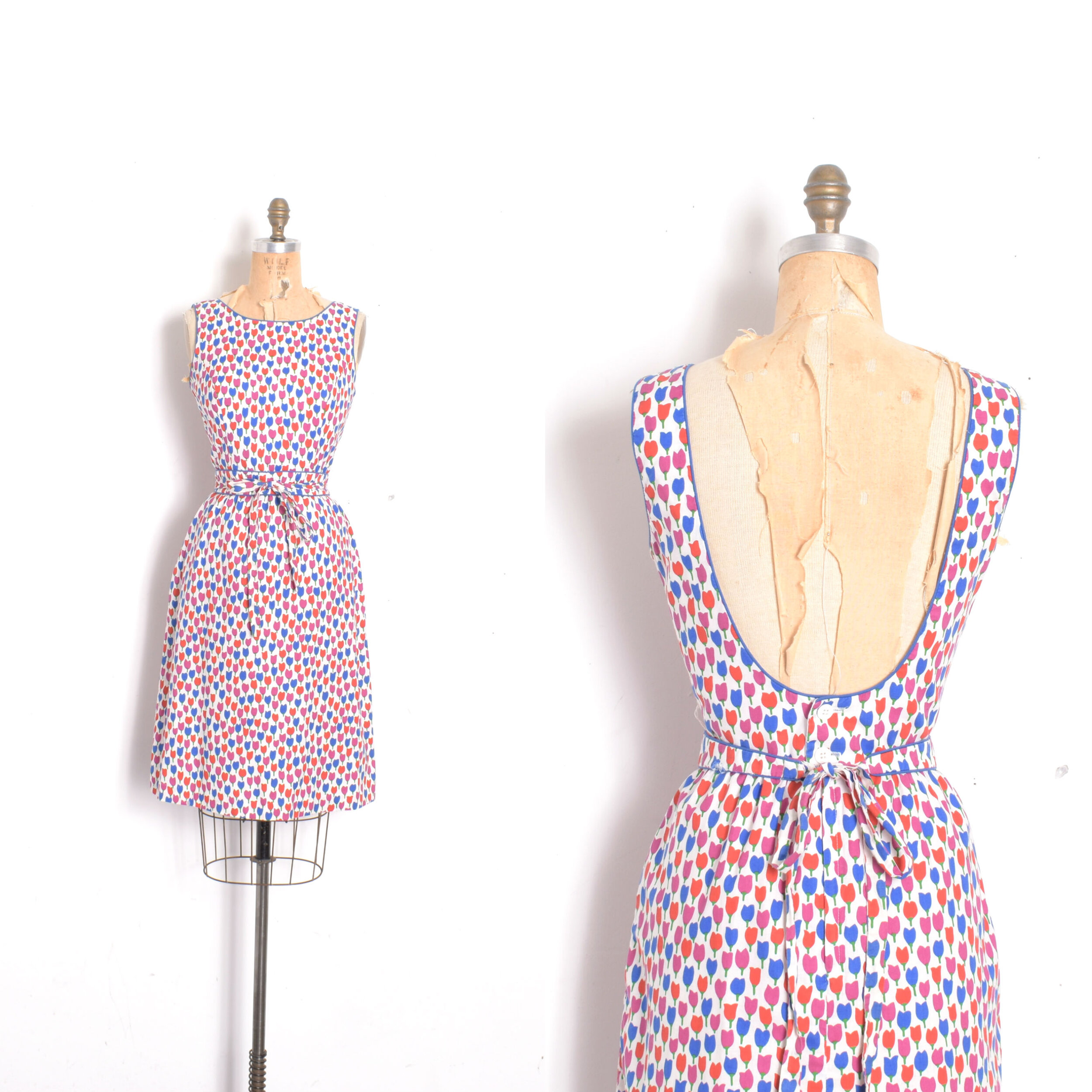 1980s Lanz Originals Backless Tulip Dress-S/M