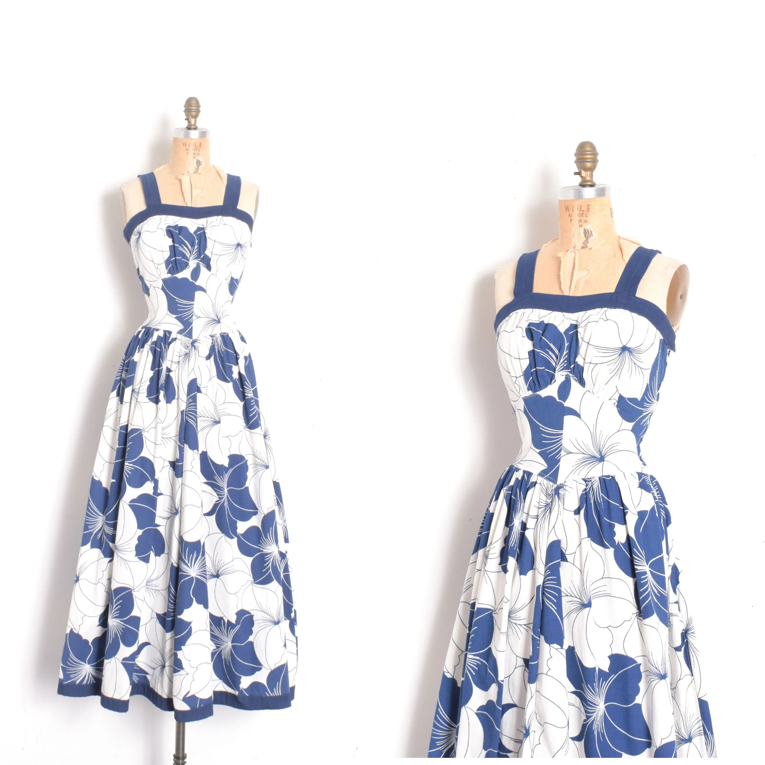 1940s Hawaiian Floral Cotton Maxi-small