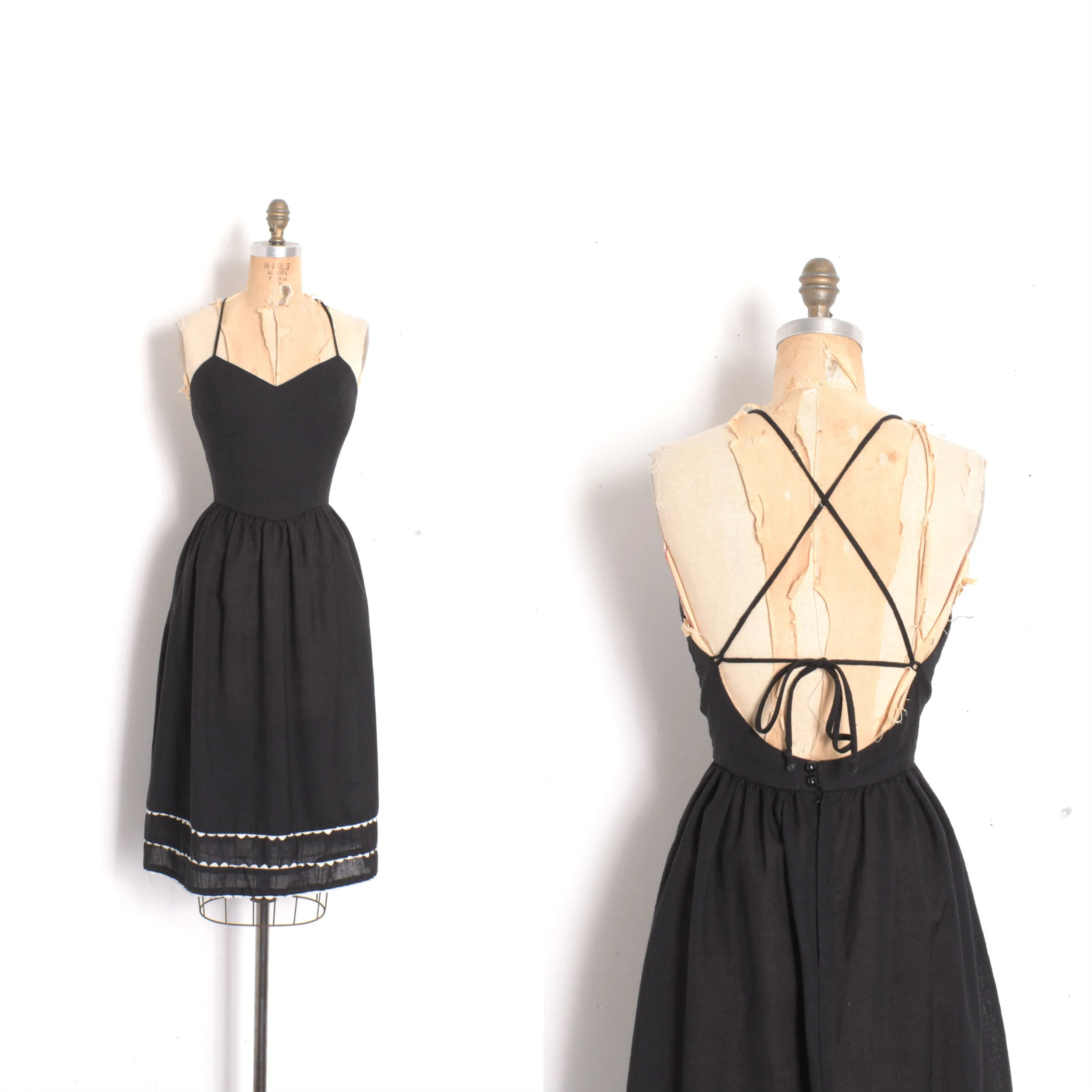 1980s Lanz Originals Open Back Cotton Sundress-small