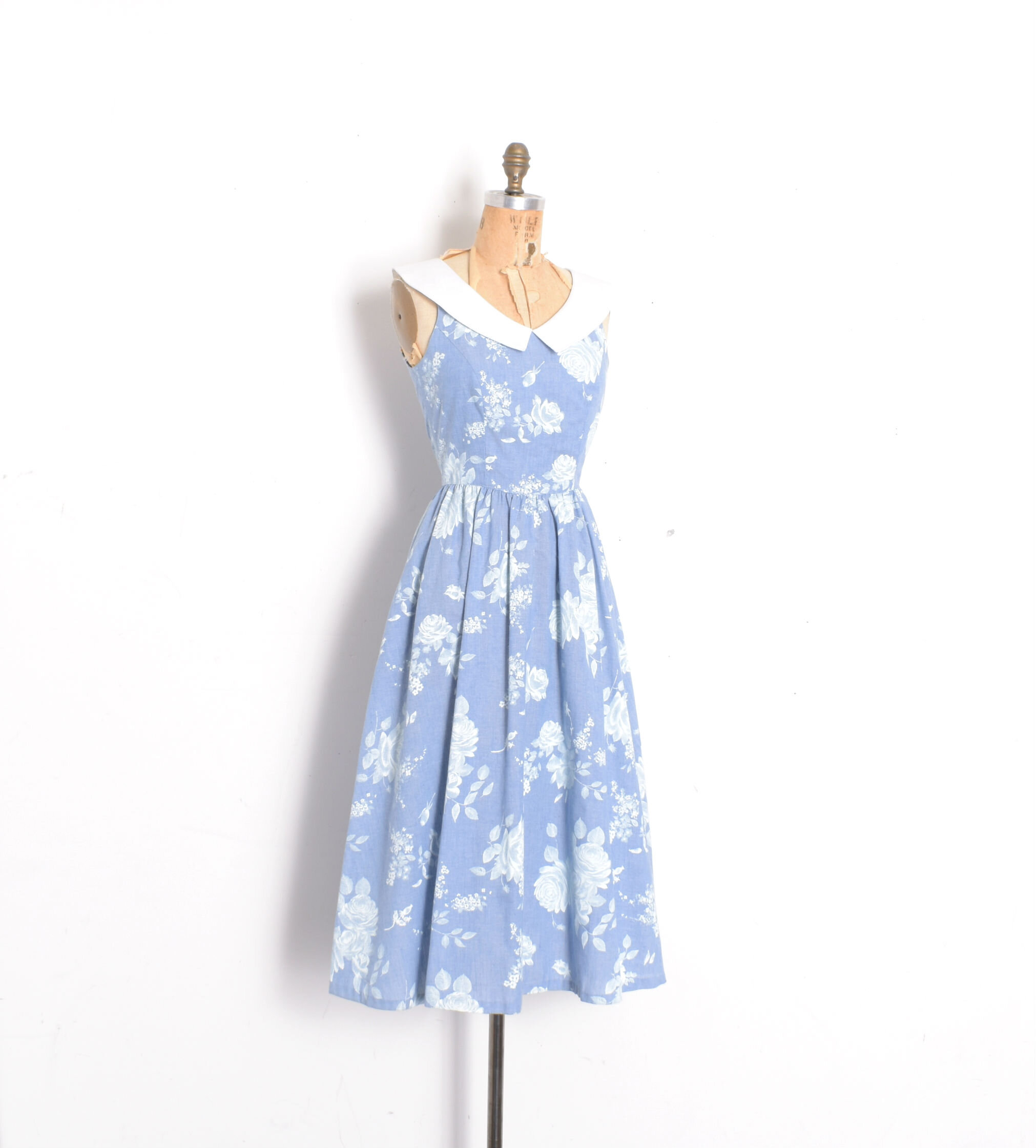blue and white rose dress WEDTREND Women White Blue Flower Strapless Long Prom Dress with Lace-up  Back Ruched A-Line Tiered Floral Formal Dress