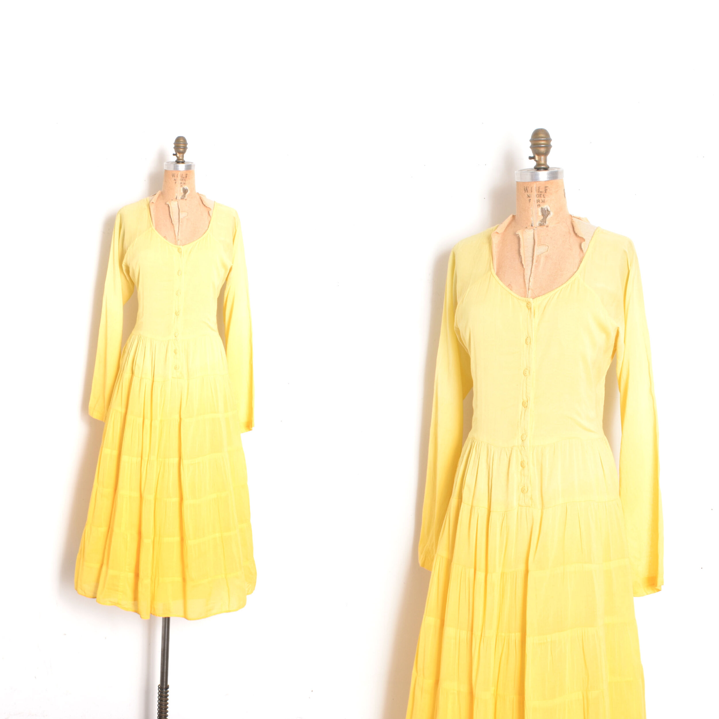 '80s Ombre Cotton Gauze Sunshine Dress-M/L