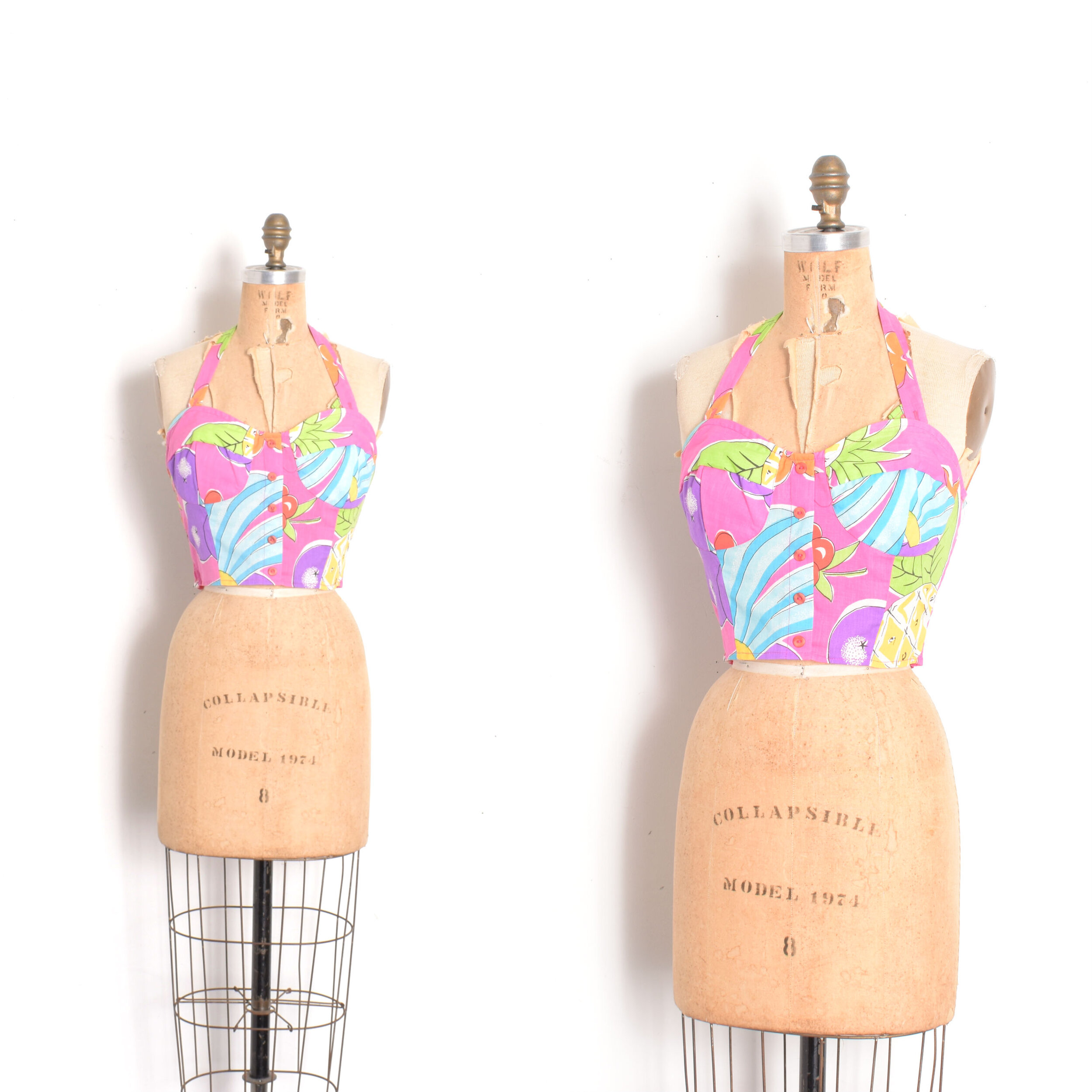 1980s Fruit Print Bustier Top-medium