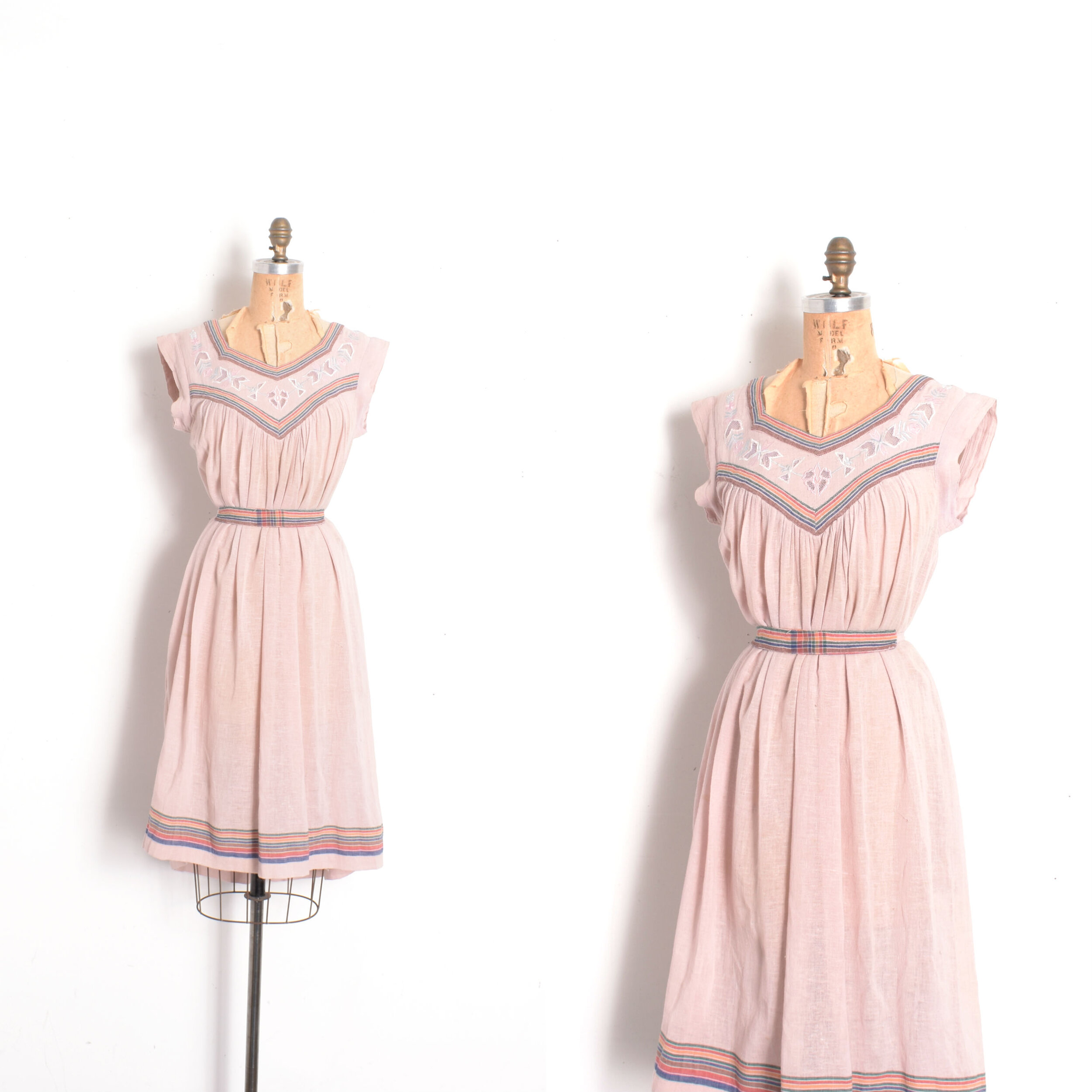 1970s Rainbow Gauze Dress-S/M/L
