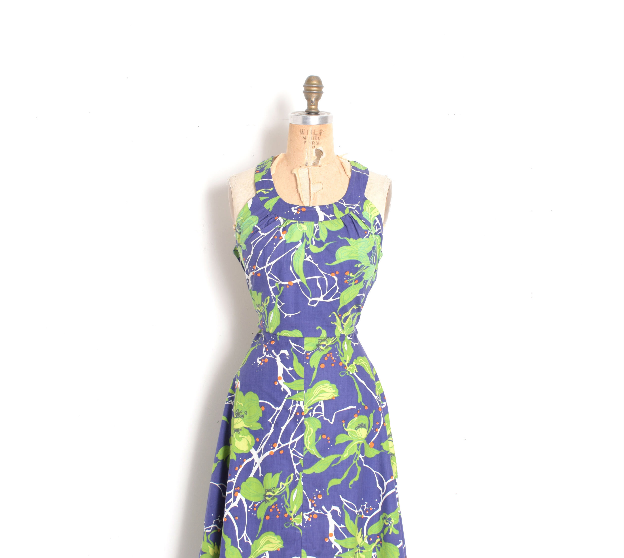 1970s Cross Back Cotton Sundress-M/L