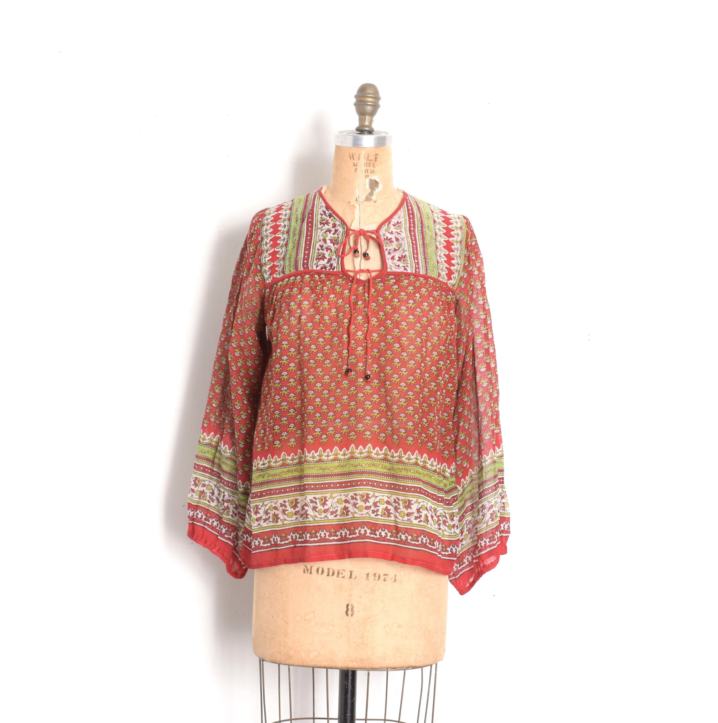 1970s Indian Cotton Blouse-S/M — La Poubelle Vintage