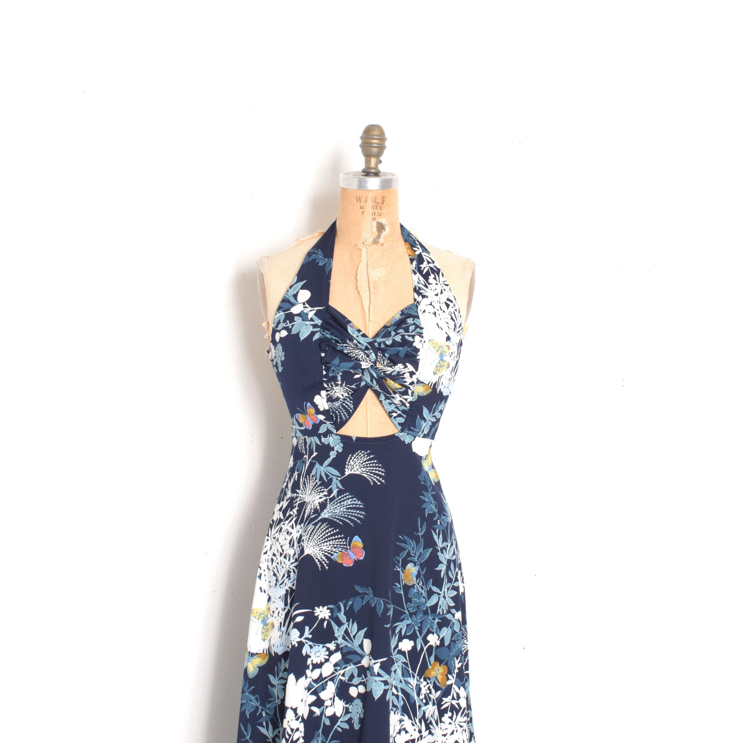 white christmas dresses 70s Aqua Lingerie Dress with Lace cut out detail – Girlgotvintage main image 1