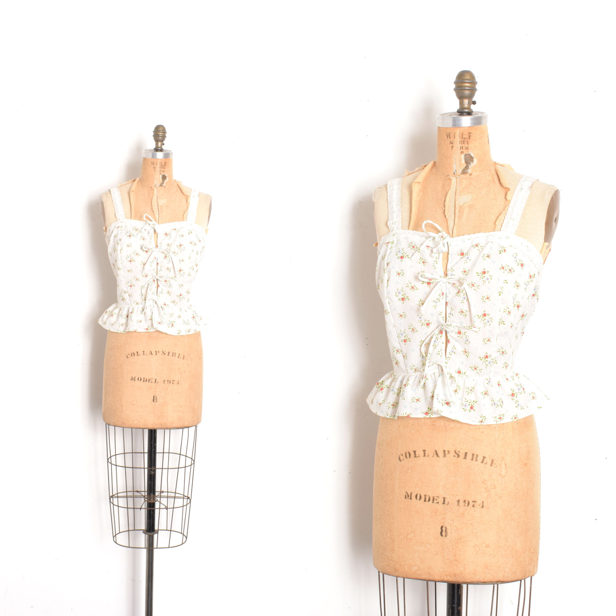 1970s Tie Front Cotton Tank-medium