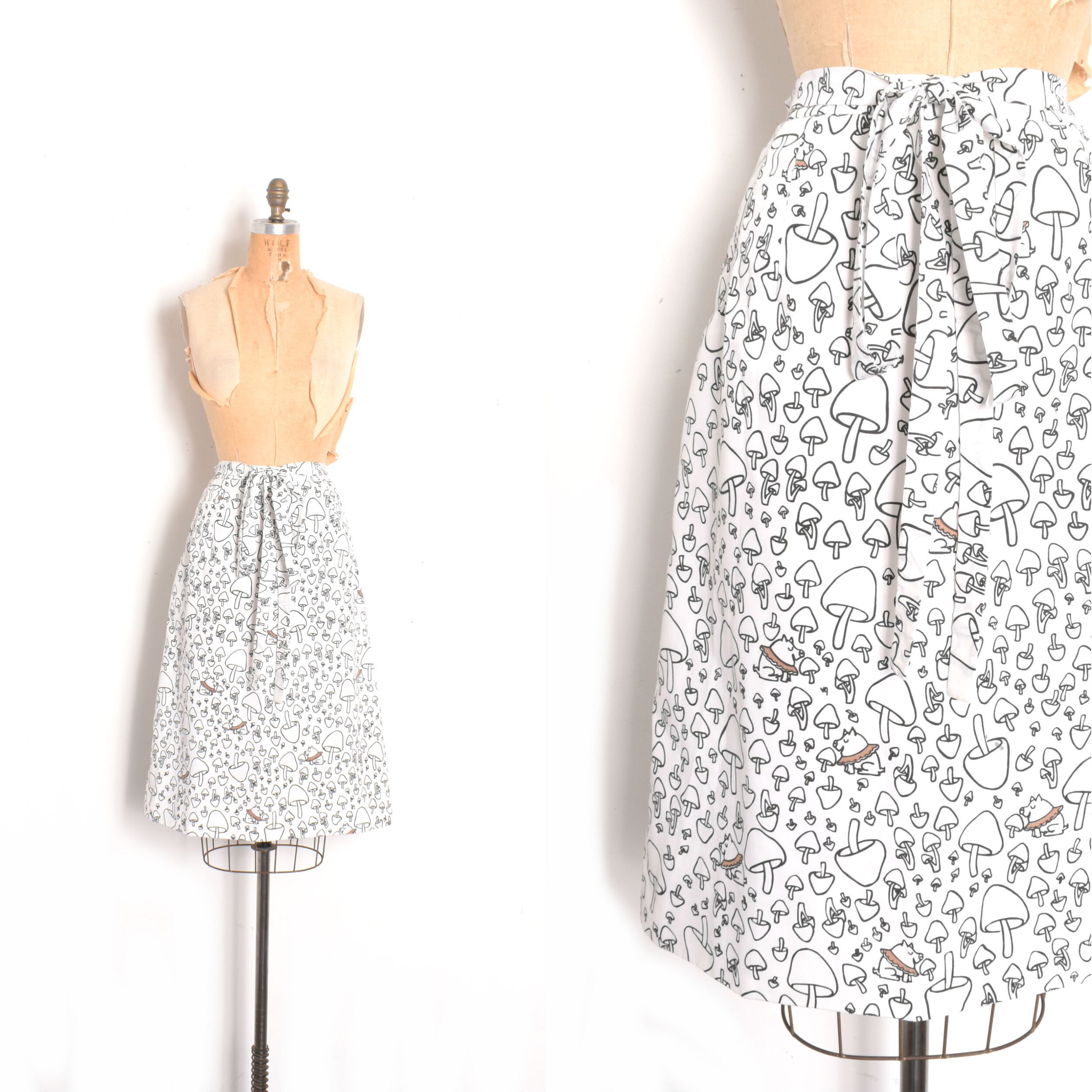 1970s Vested Gentress Mushroom Skirt-XS/S/M