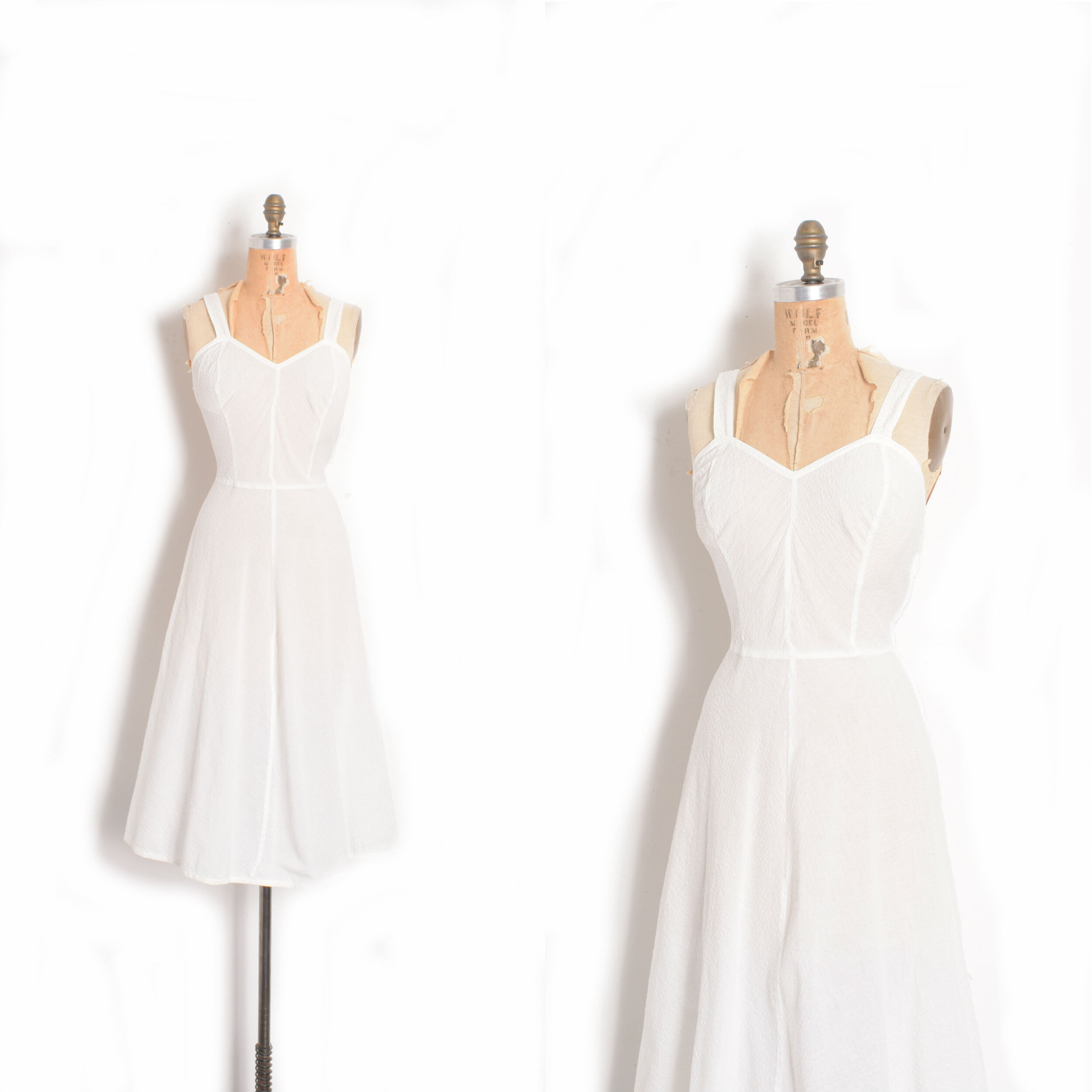 1940s White Cotton Slipdress-small