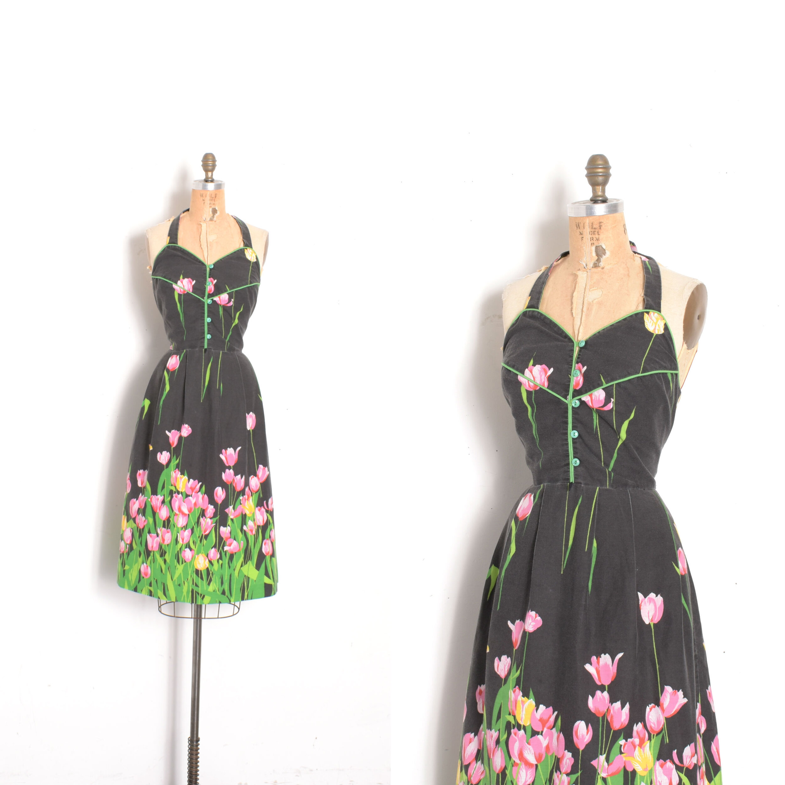 1970s Tulip Print Cotton Sundress-medium