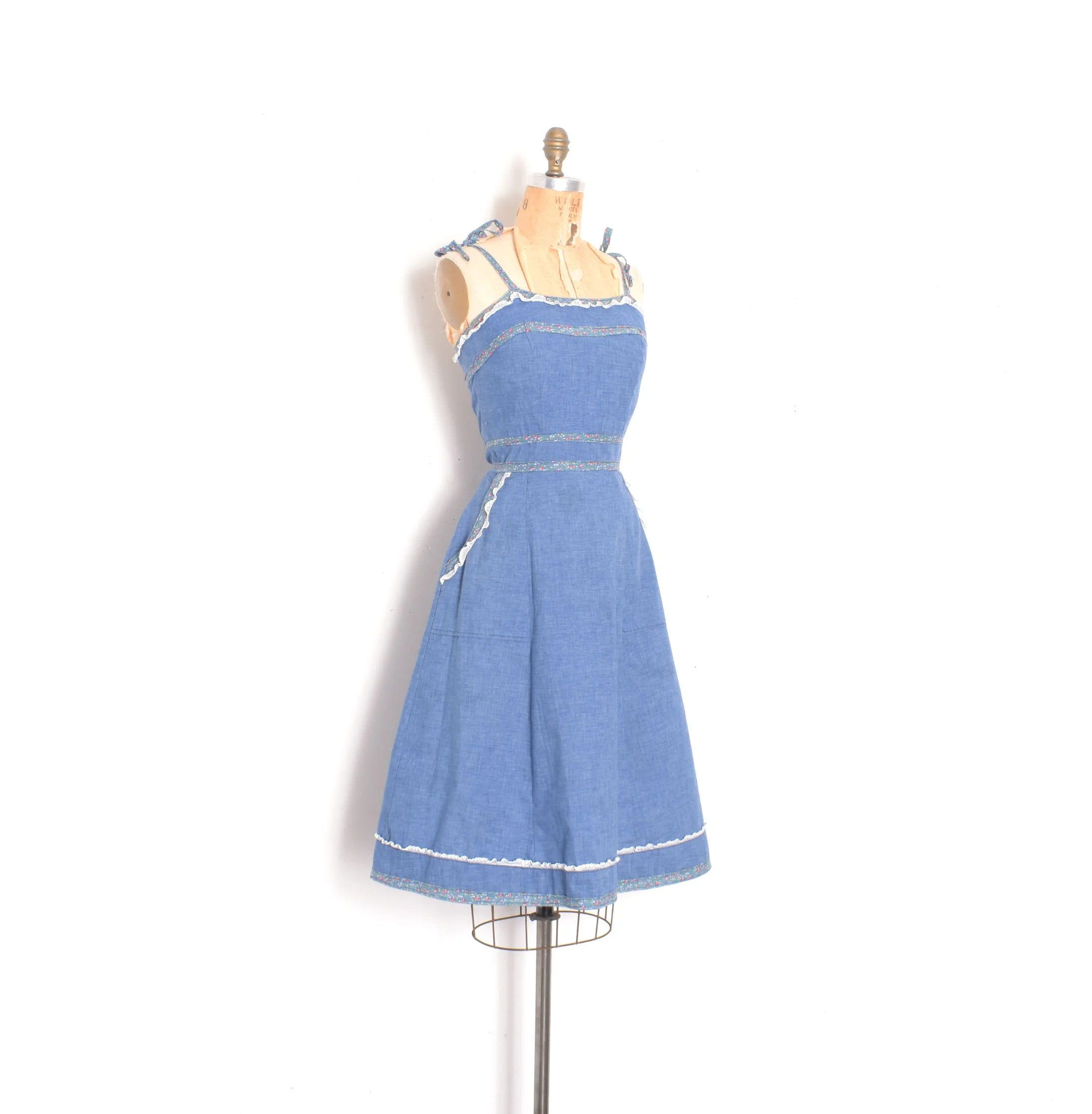 white christmas dresses Retro 50s Denim Velvet Skirt Set L I Retro Fairy main image 1