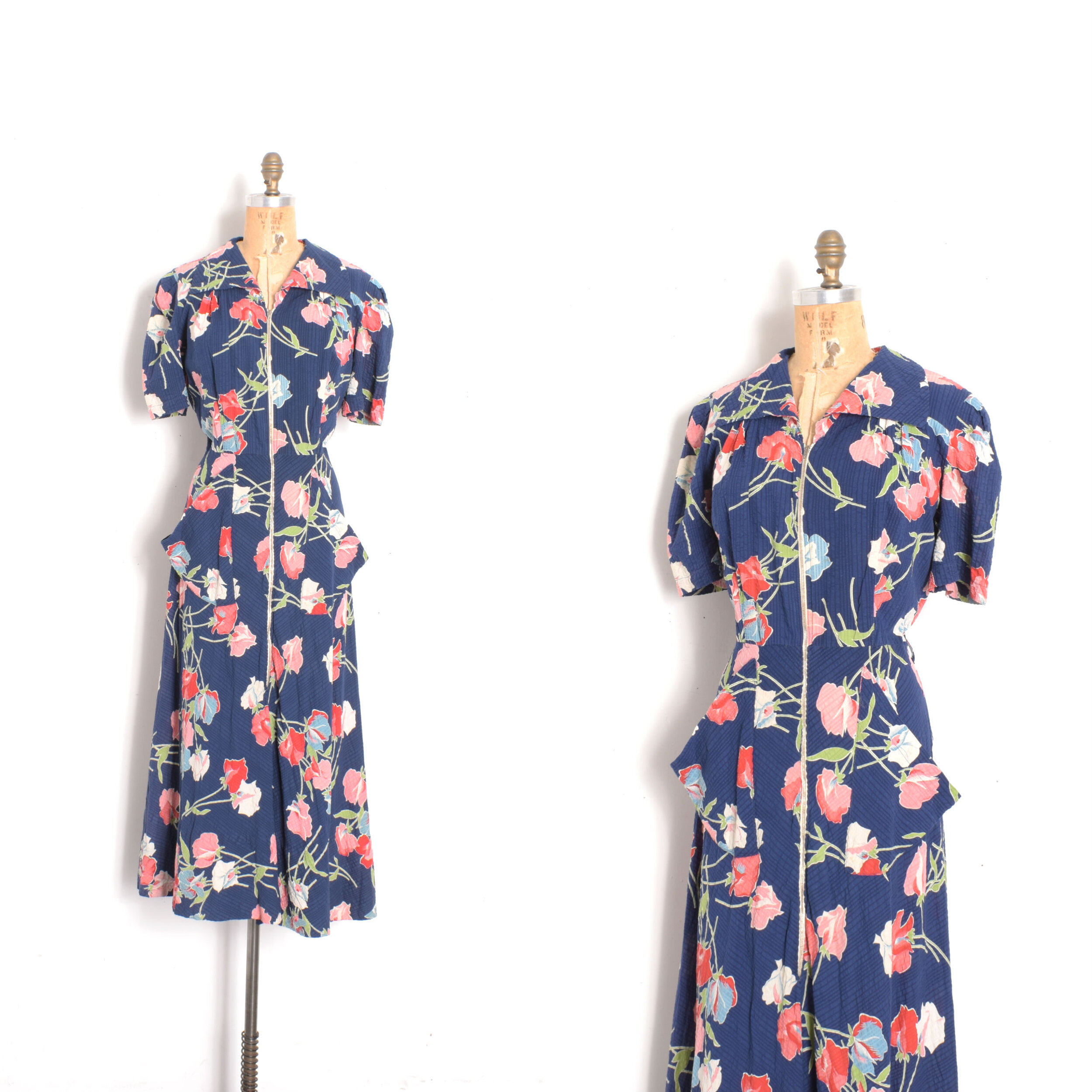 1940s Floral Cotton Housedress-large