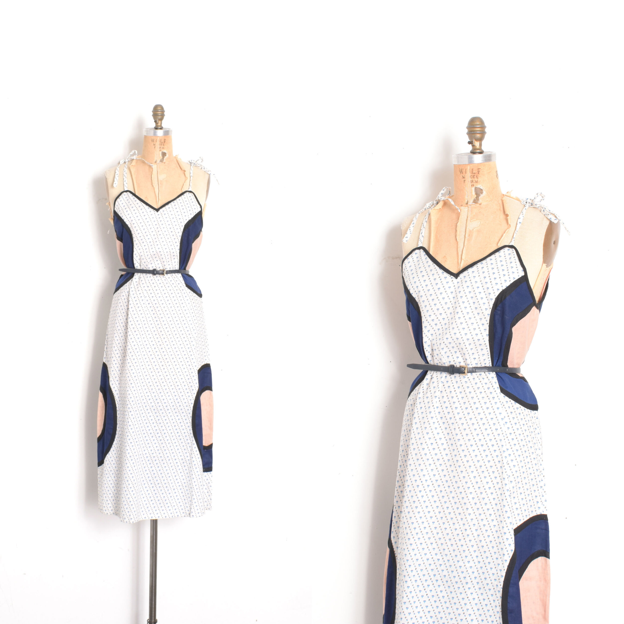 1970s Deadstock Printed Bullseye Dress-S/M