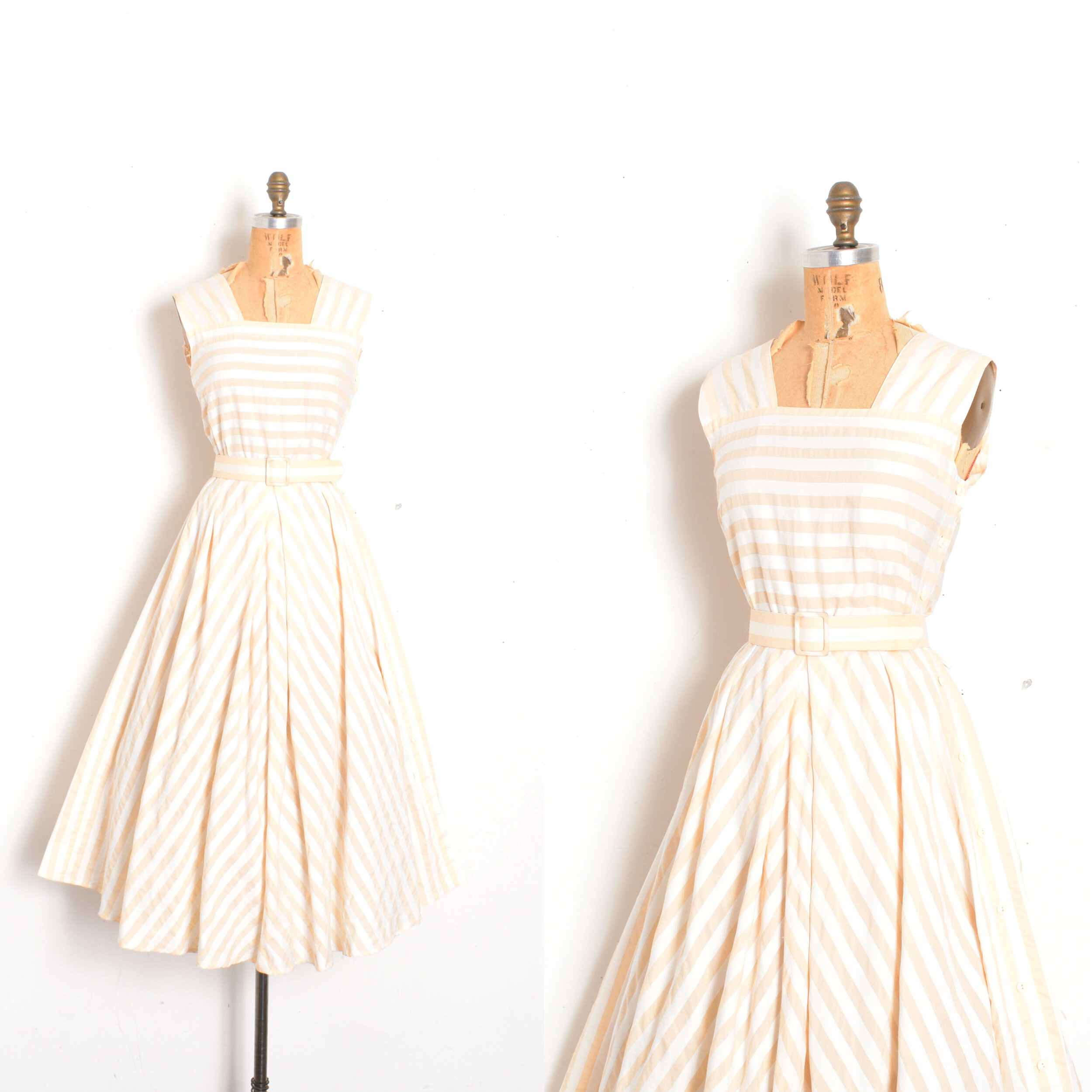 1980s French Striped Cotton Sundress-medium