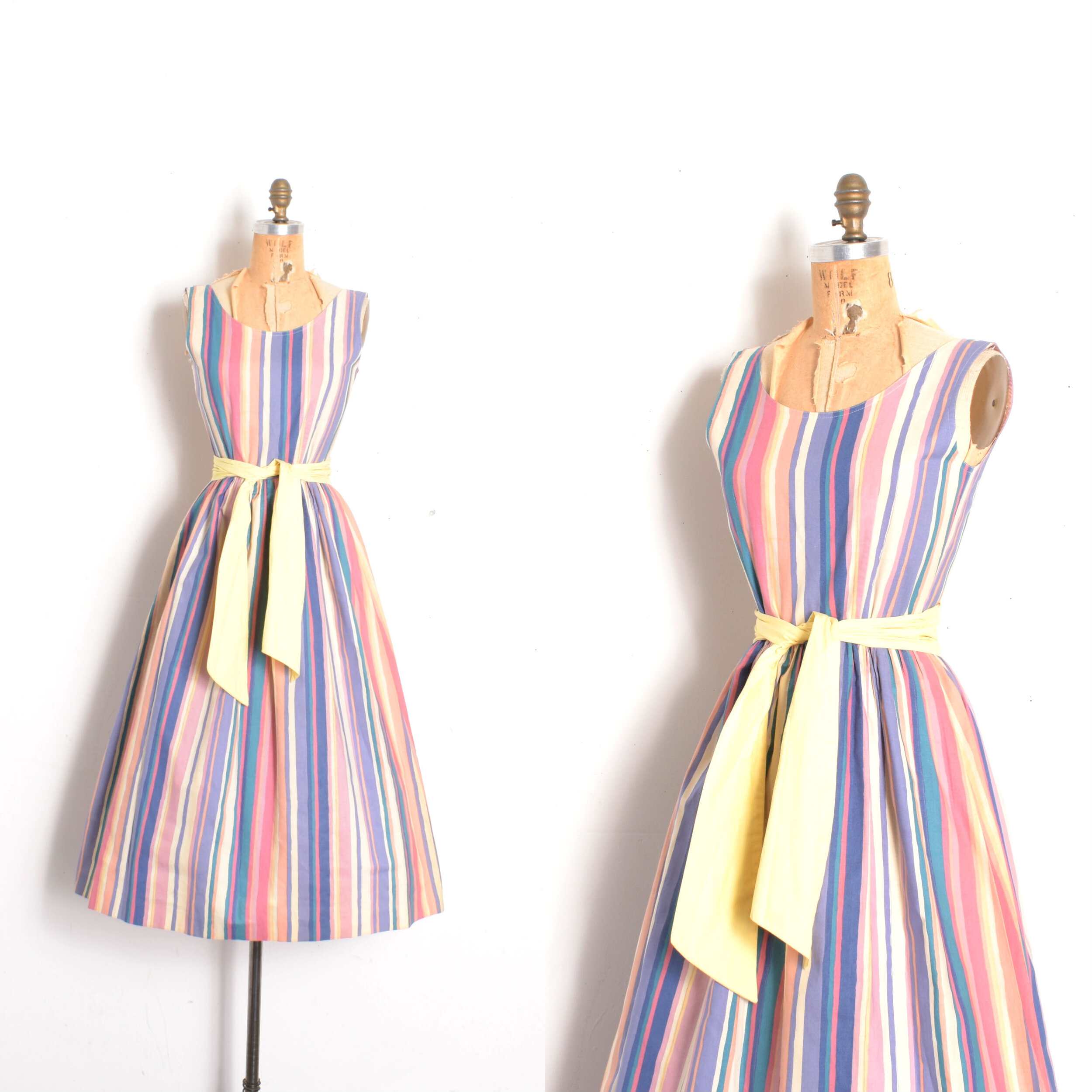 1980s Colorful Stripe Sundress-small