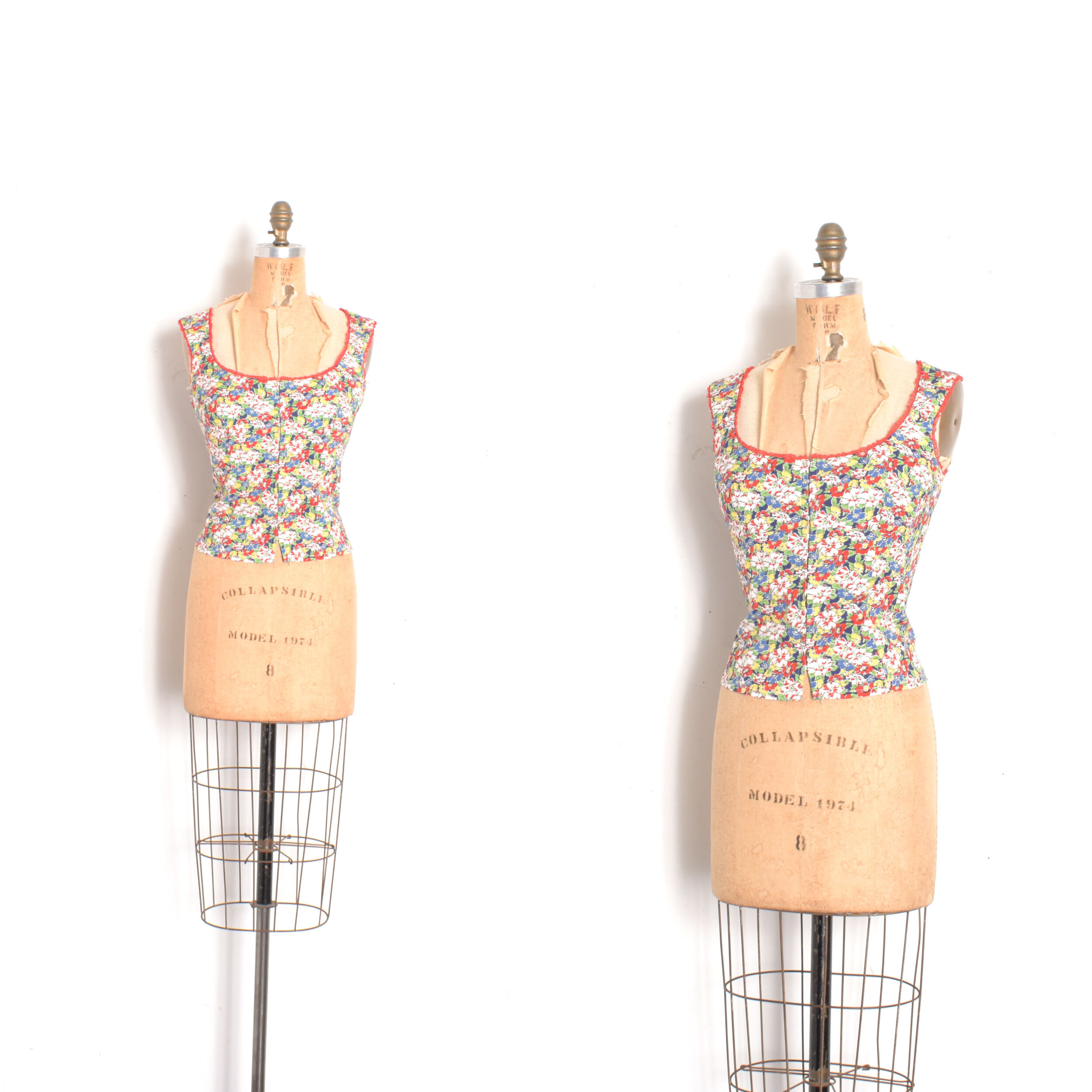 1980s Floral Print Corset Top-small