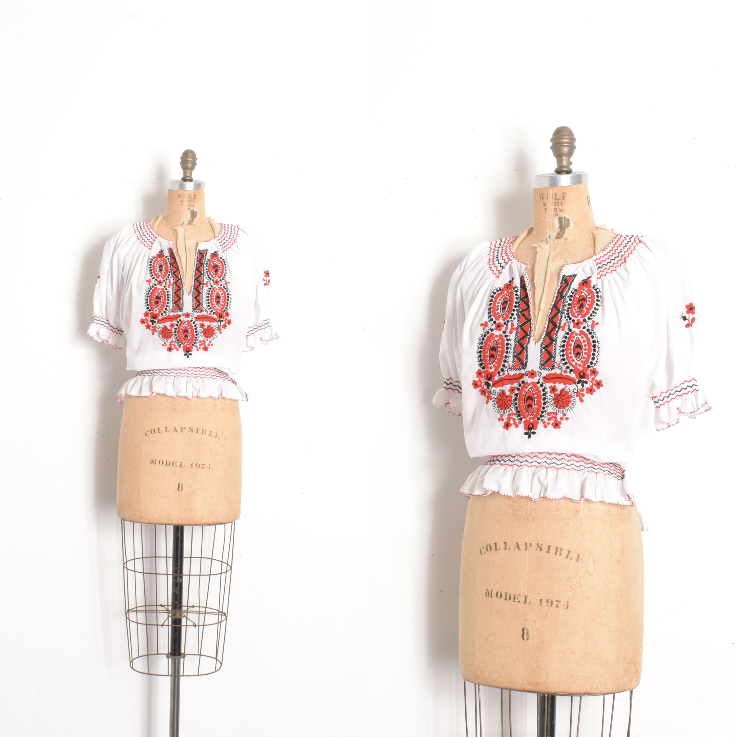 1970s Hungarian-Style Embroidered Blouse-medium