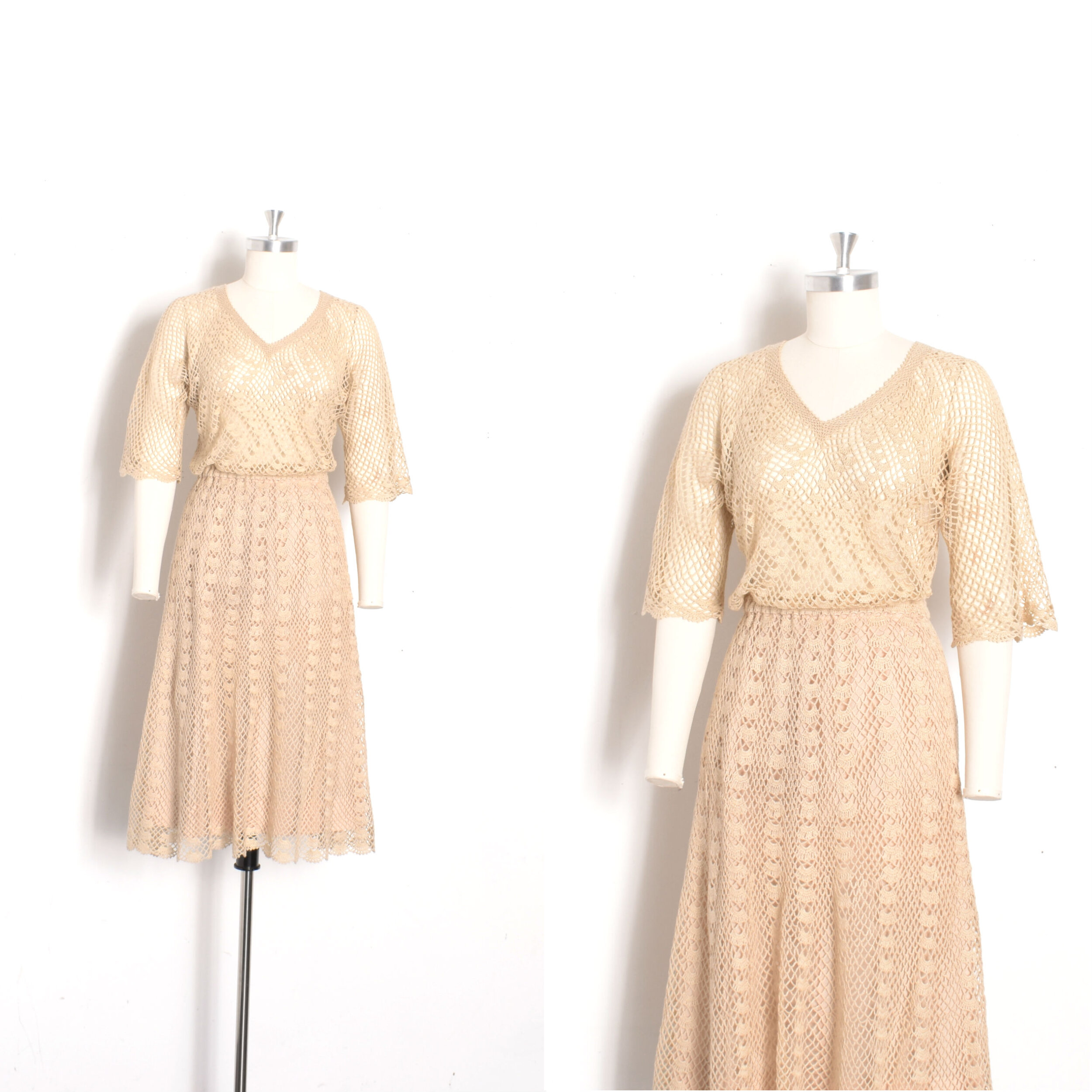 1970s Crochet Two Piece Set-S/M