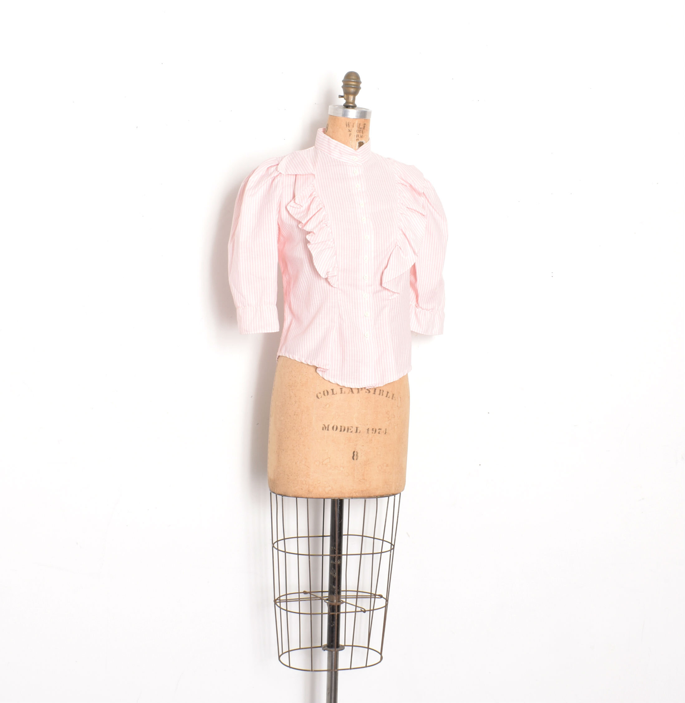 1980/'s Vintage Pink Puff Sleeve Top with Cutouts