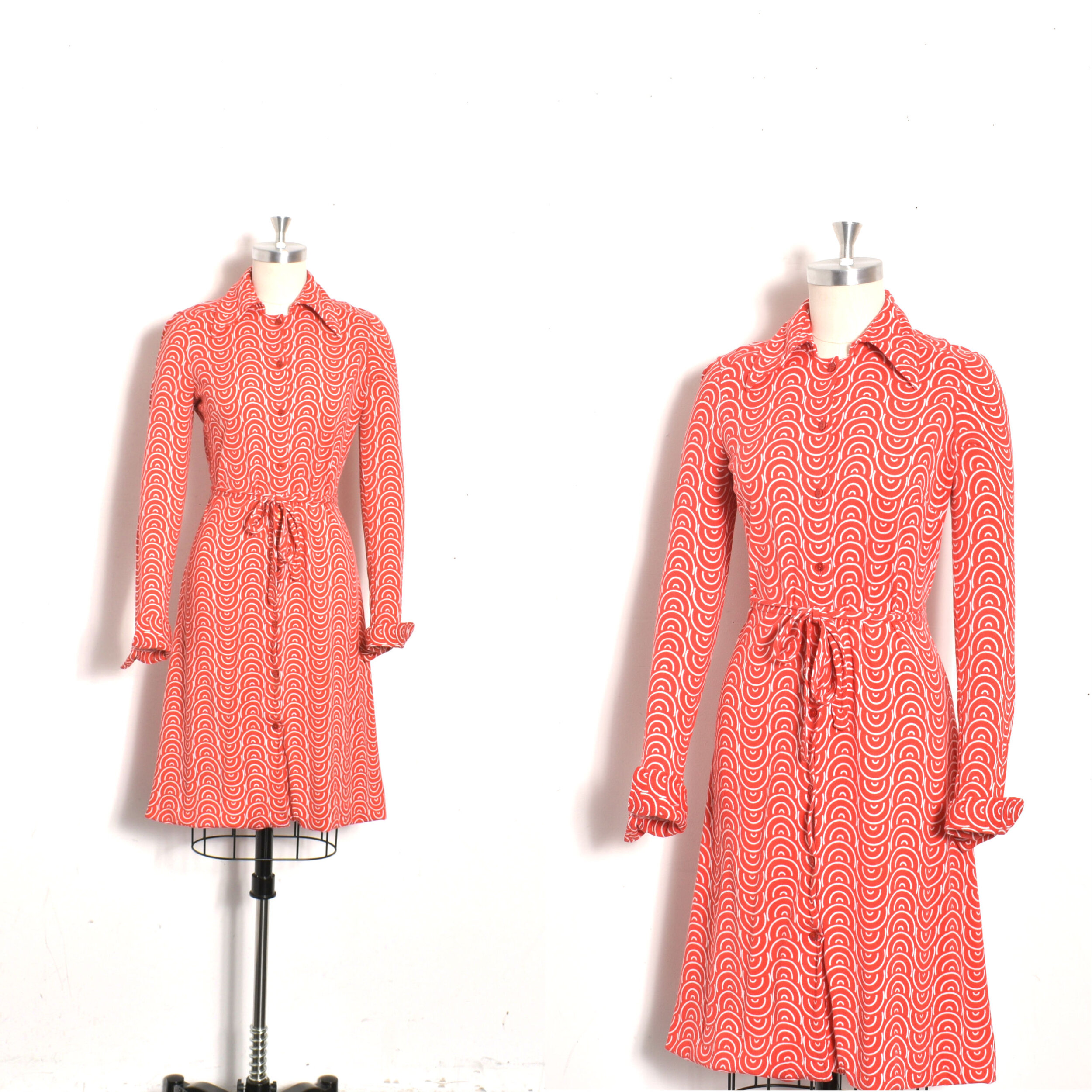 1970s Diane von Furstenberg Printed Shirtdress-small