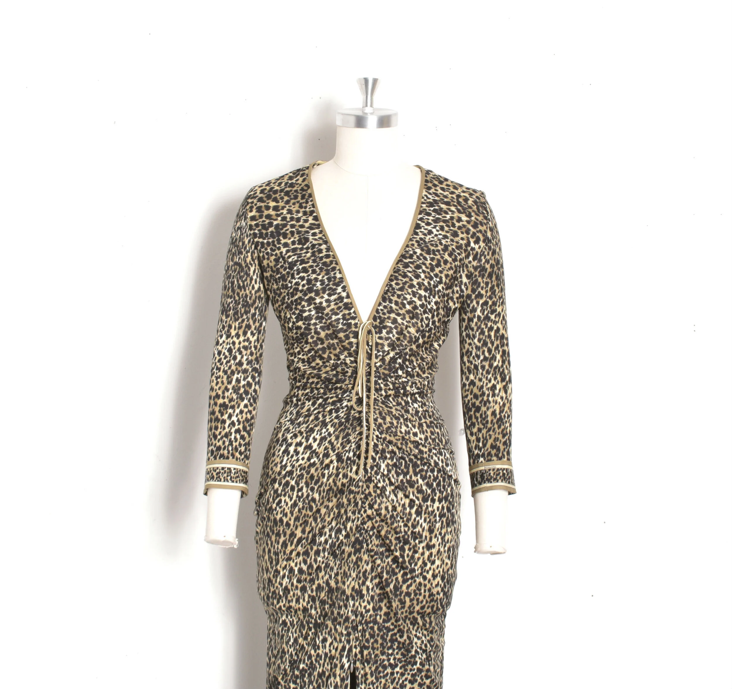 princess polly baby blue dress Coralyn Silk Dress in Mila Leopard Brown main image 0