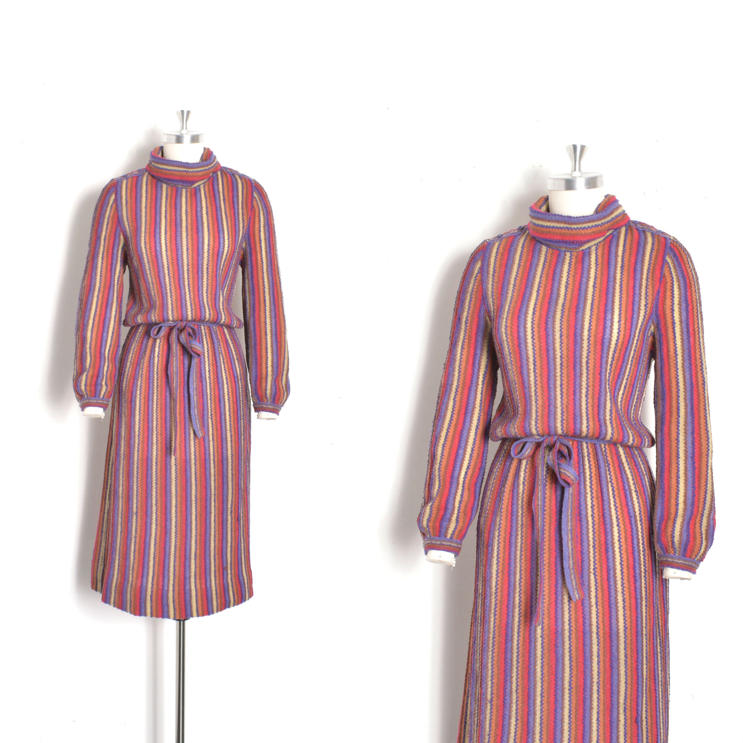 1980s Striped Sweater Dress-medium
