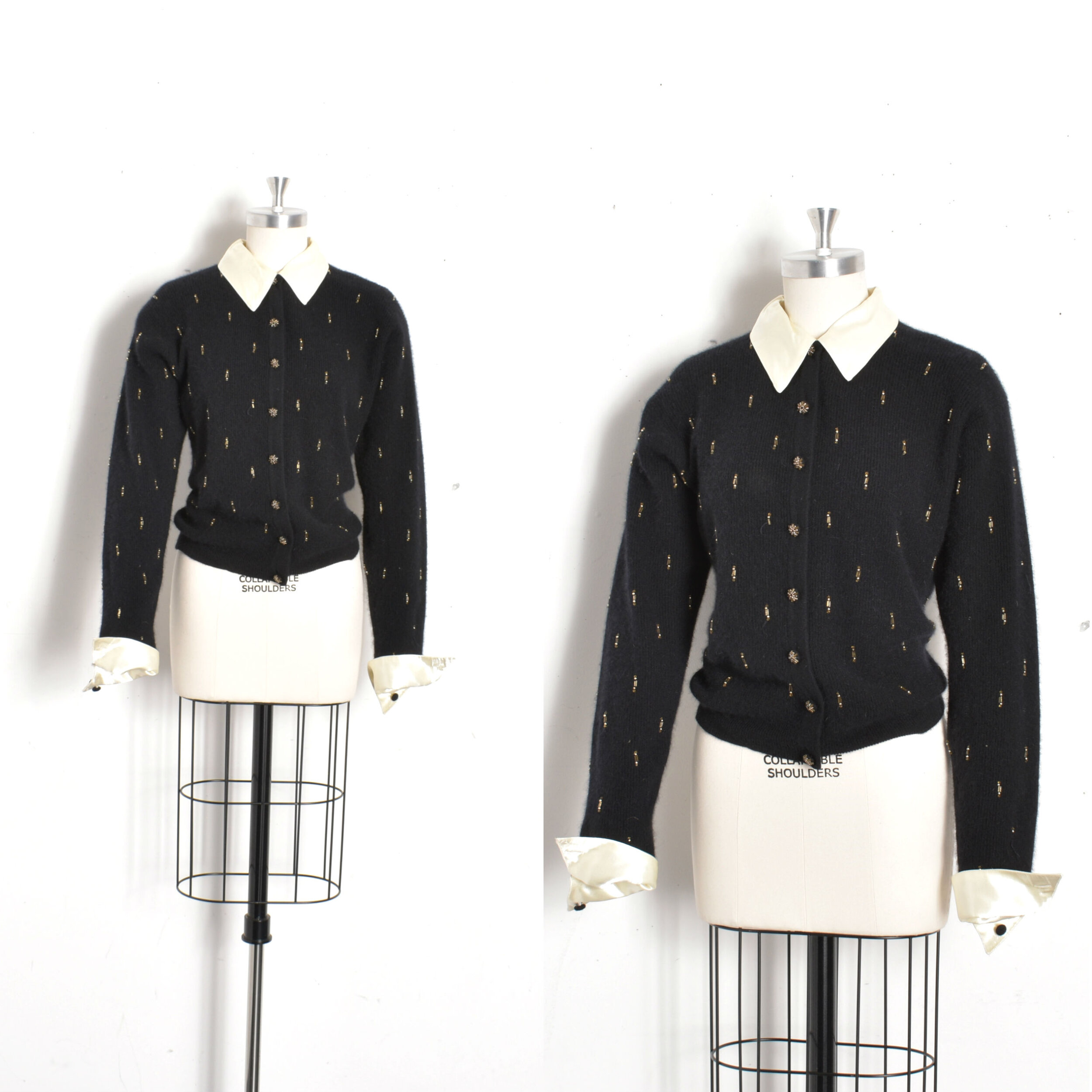 1980s Angora Tuxedo Sweater-M/L