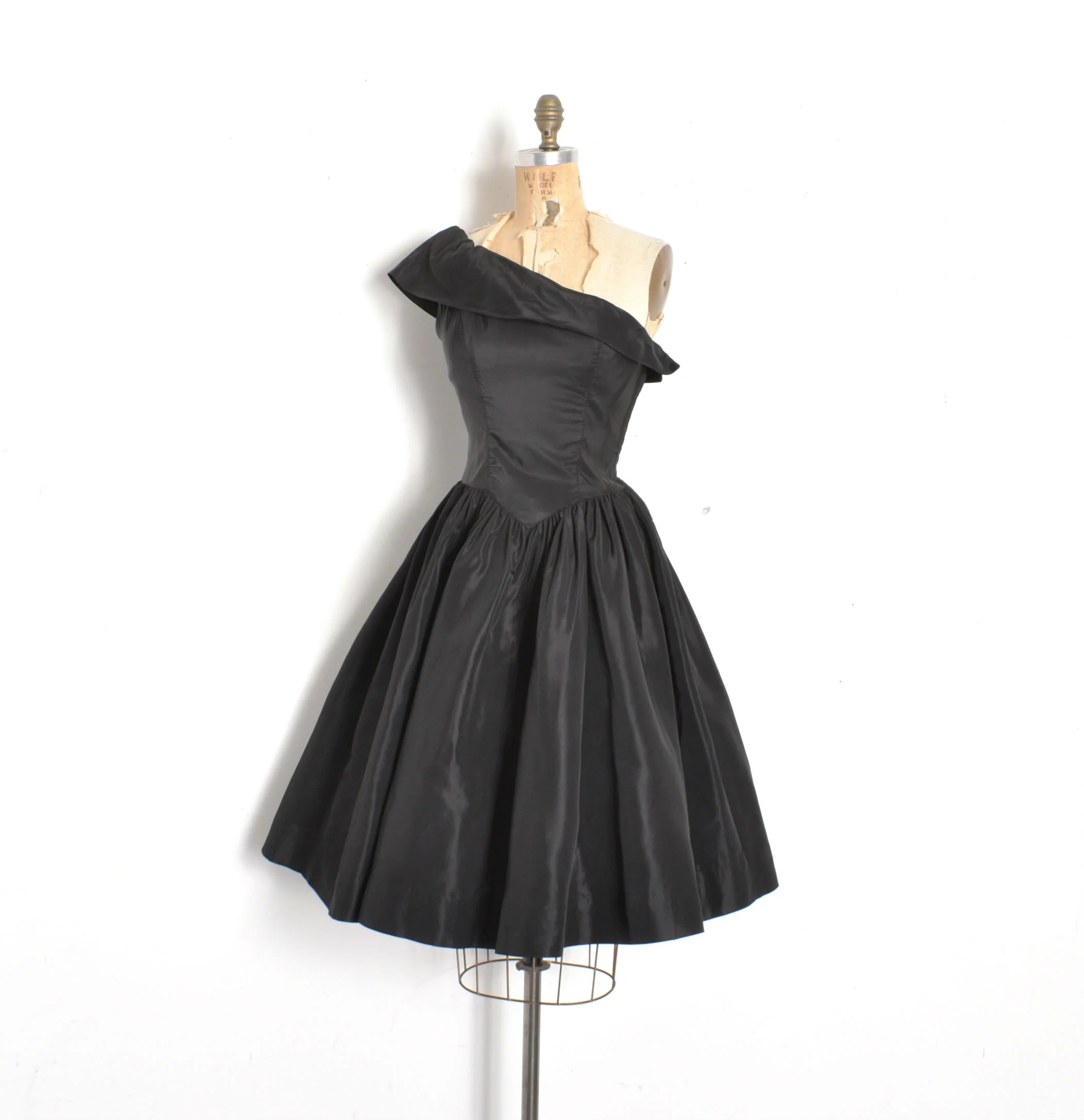 1940s One Shoulder Party Dress-small  La Poubelle Vintage