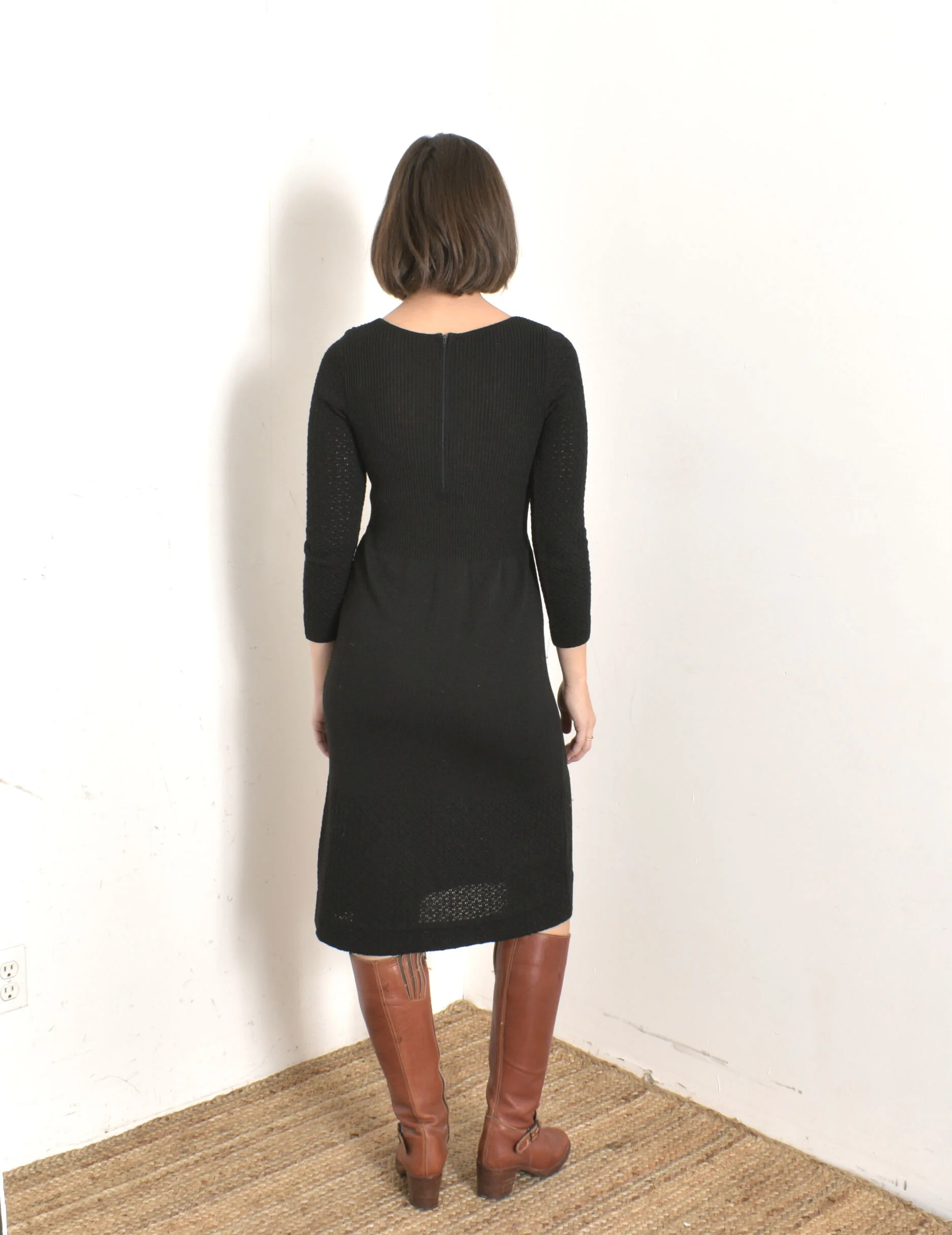 blue dress for baby girl Halston Vintage 1970s Black Cashmere Button Up Sweater Dress – Amarcord  Vintage Fashion main image 1
