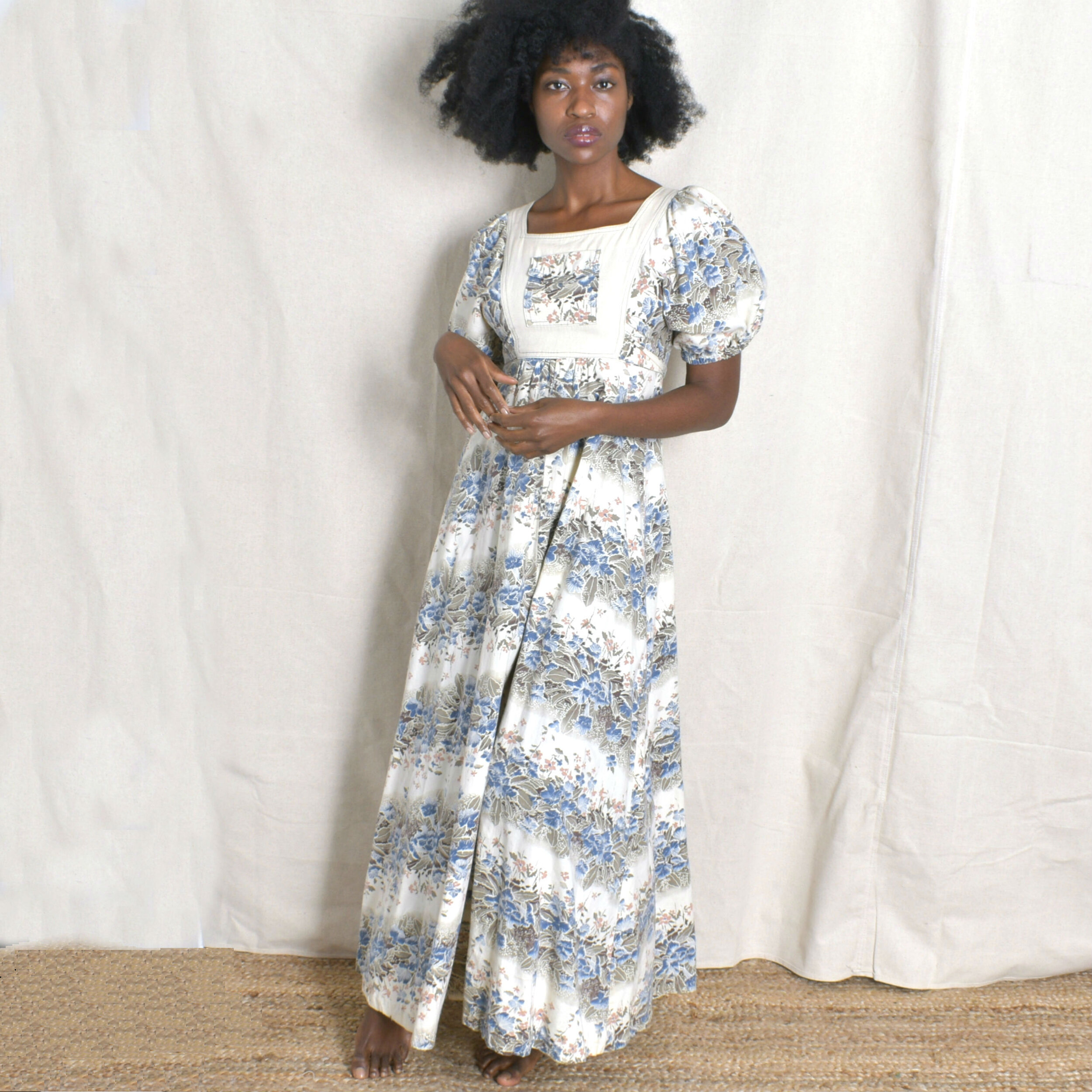 1970s Cotton Peasant Dress-XS — La Poubelle Vintage
