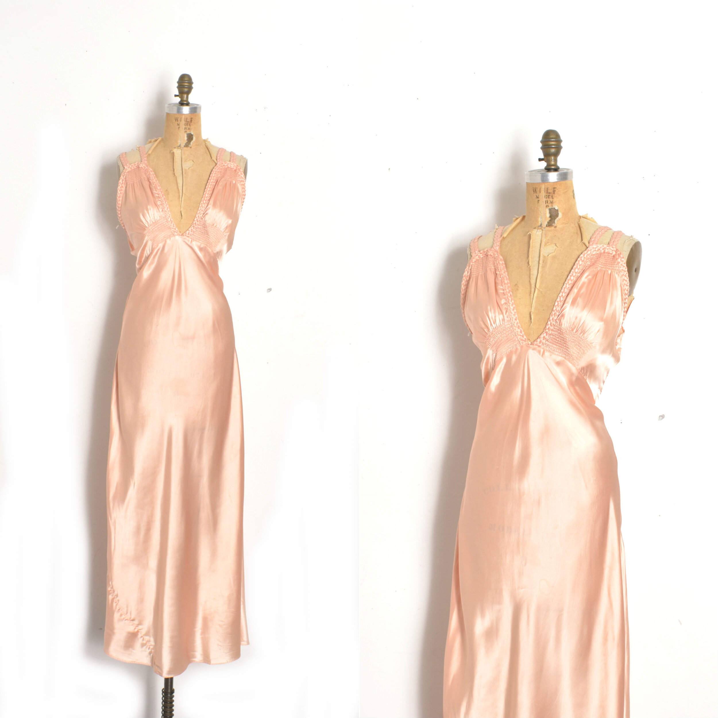 1930s Grecian-Inspired Braided Nightgown-M/L