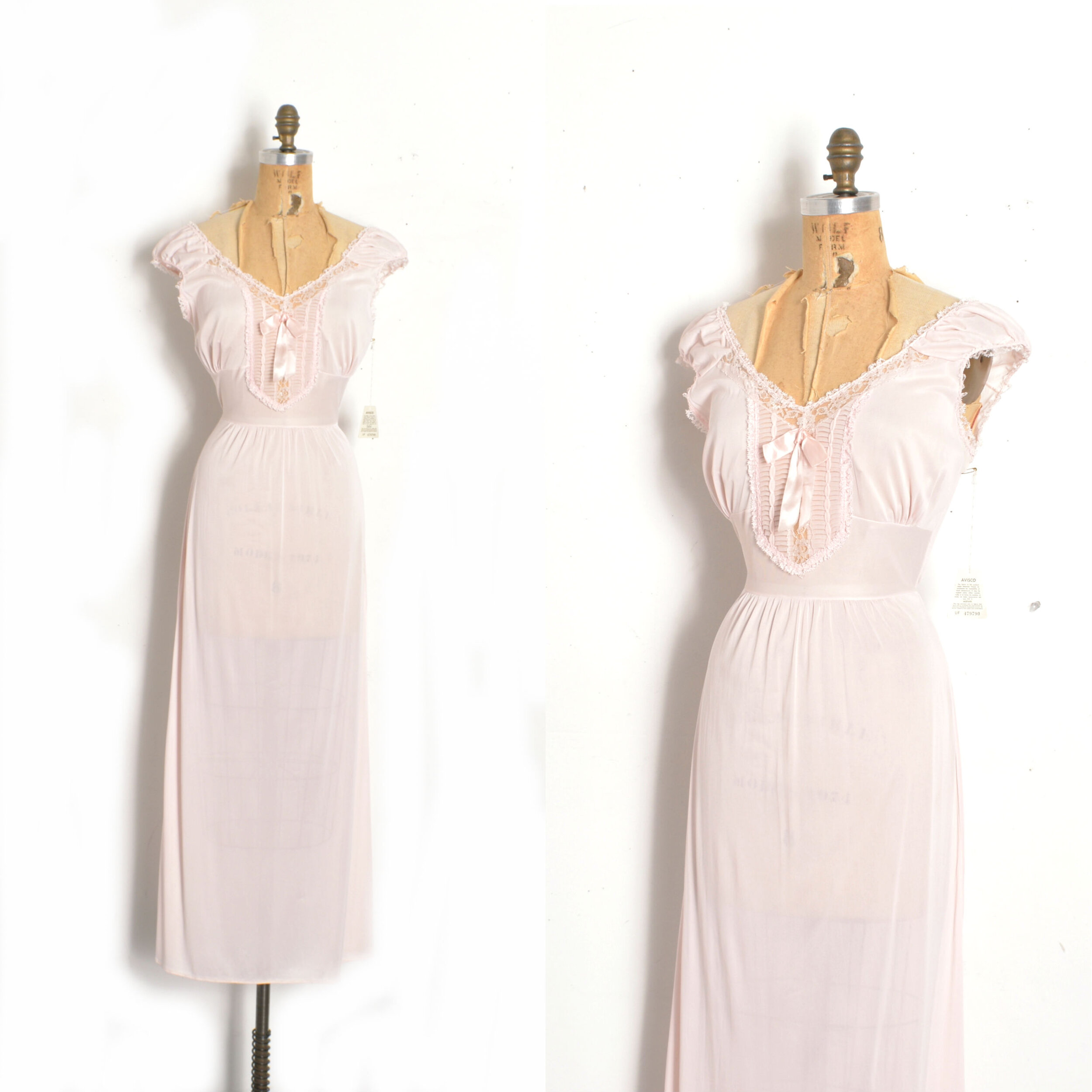 1950s Deadstock Whisper Pink Nightgown-XS