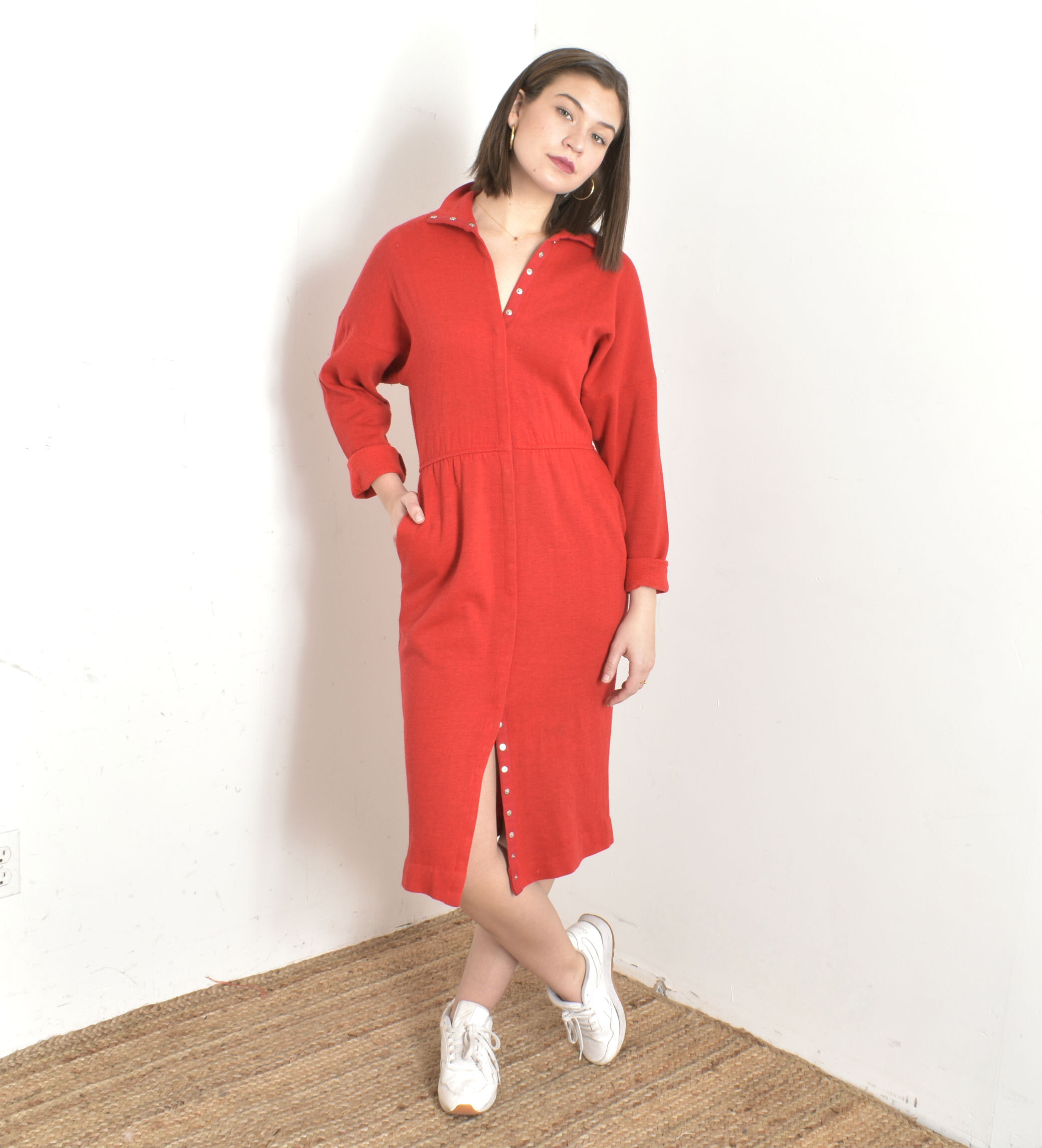 1980s Norma Kamali Sweatshirt Dress-M/L