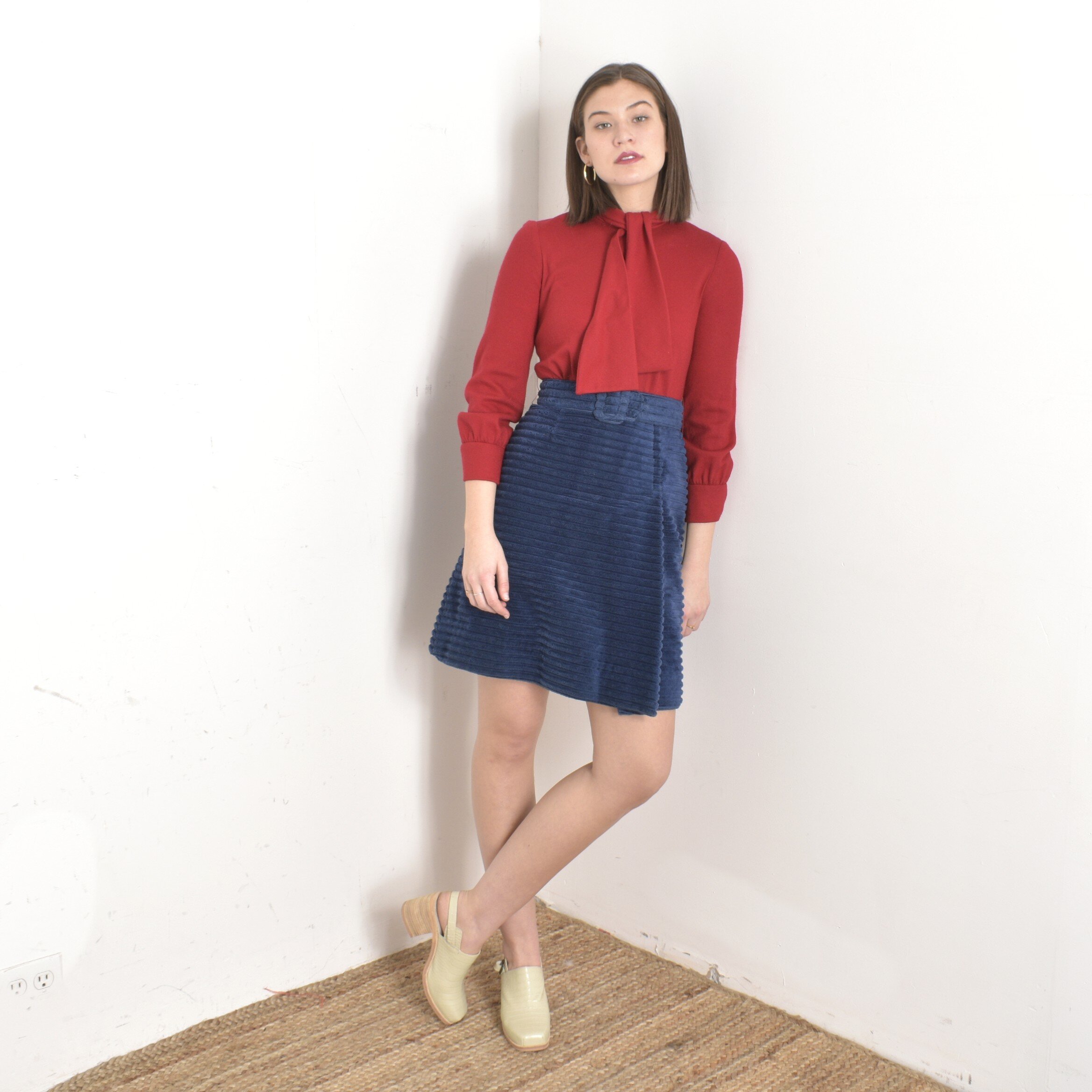 1960s Wool and Corduroy Mini Dress-XS La Poubelle Vintage 1960s Wool and Corduroy Mini Dress-XS La Poubelle Vintage