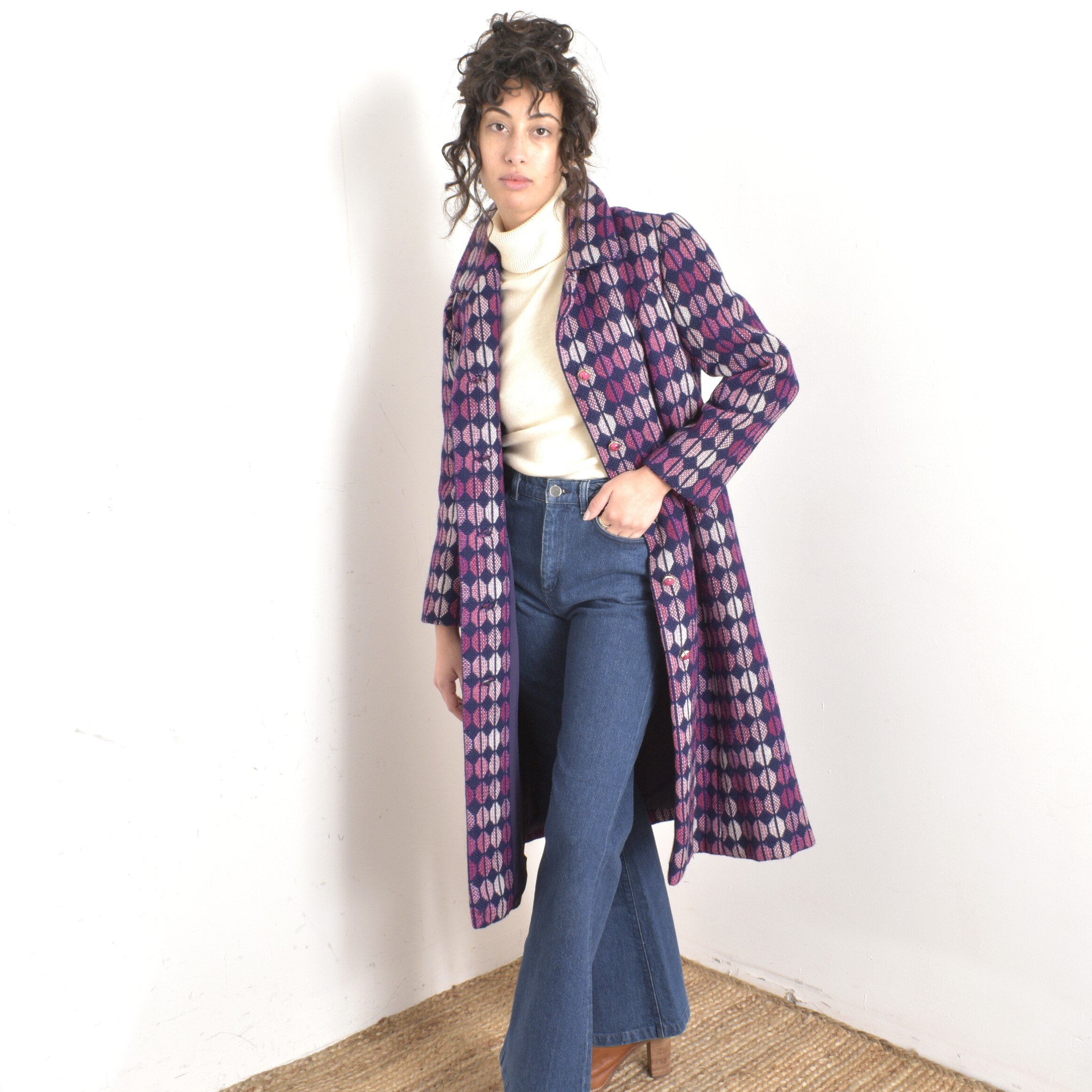 1960s Purple Woven Tapestry Coat-small