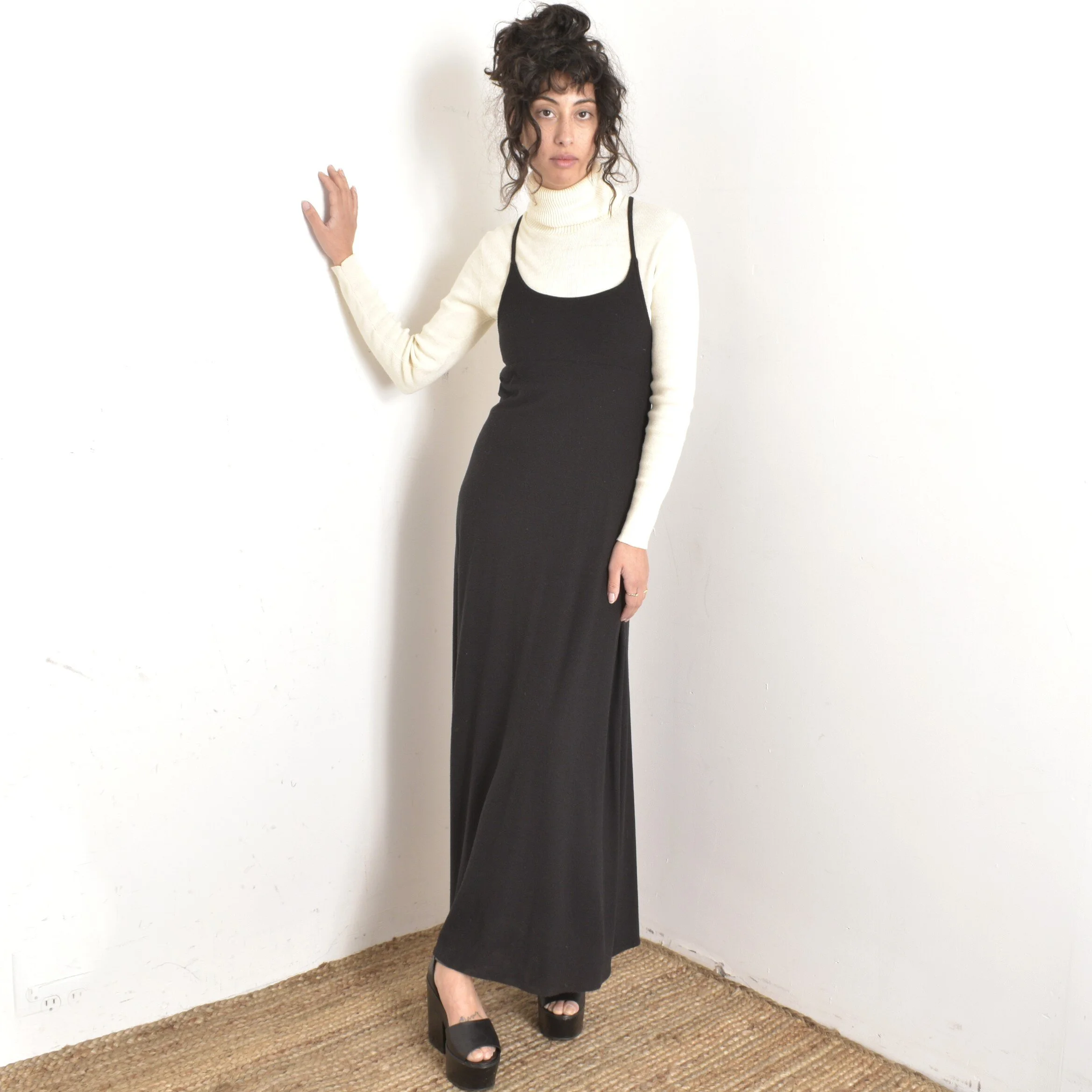 navy blue dress for baby girl Slip dress 90s grunge corset boho maxi dress scoop neck sundress Vintage  90s lace up dress M main image 1
