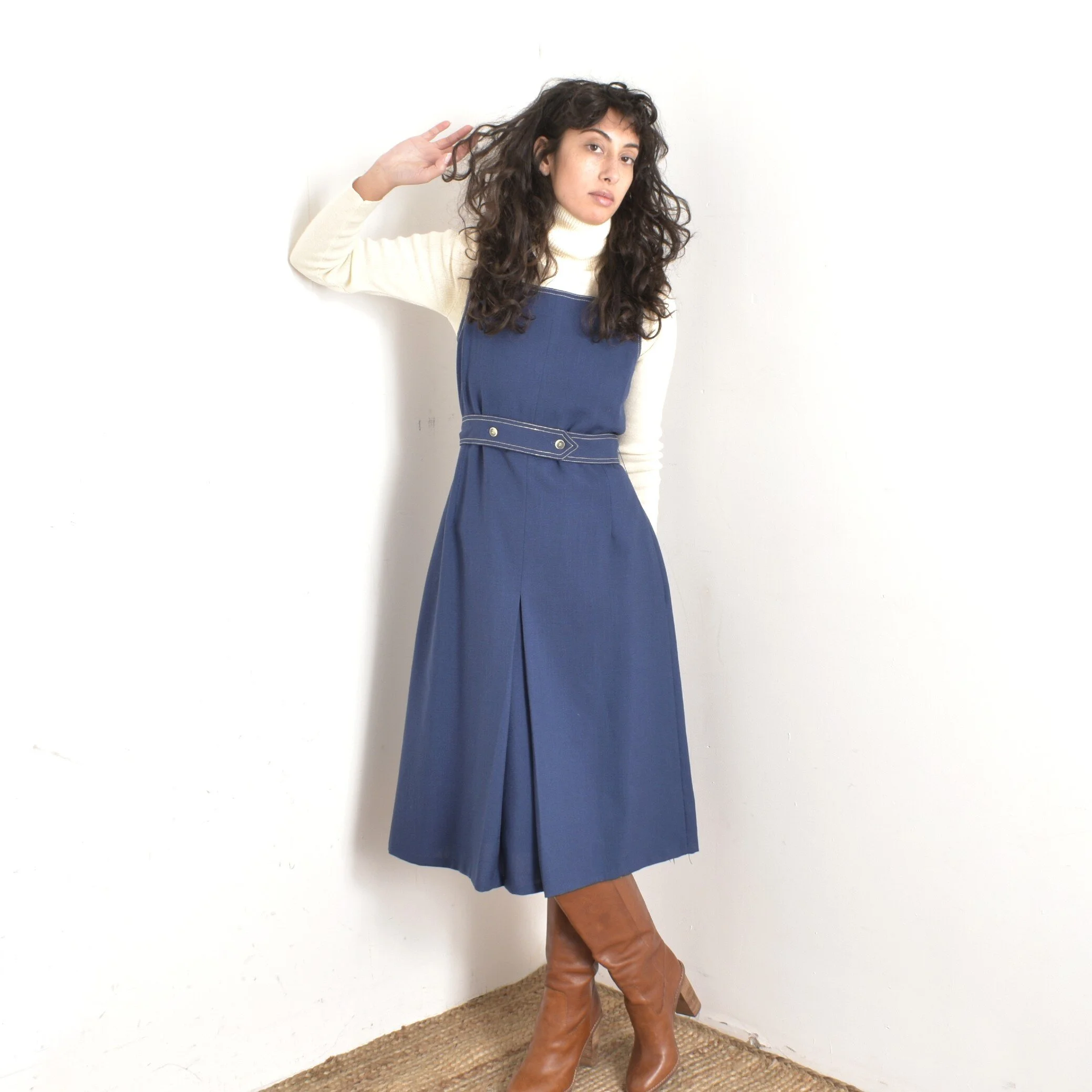 dress blue jumper Pieced Denim Jumper main image 0