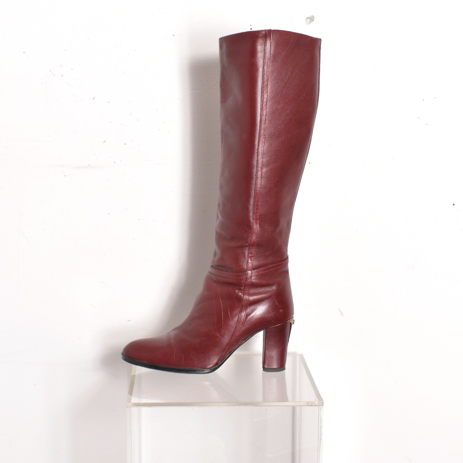 1980s Etienne Aigner Oxblood Leather Boots-size 8
