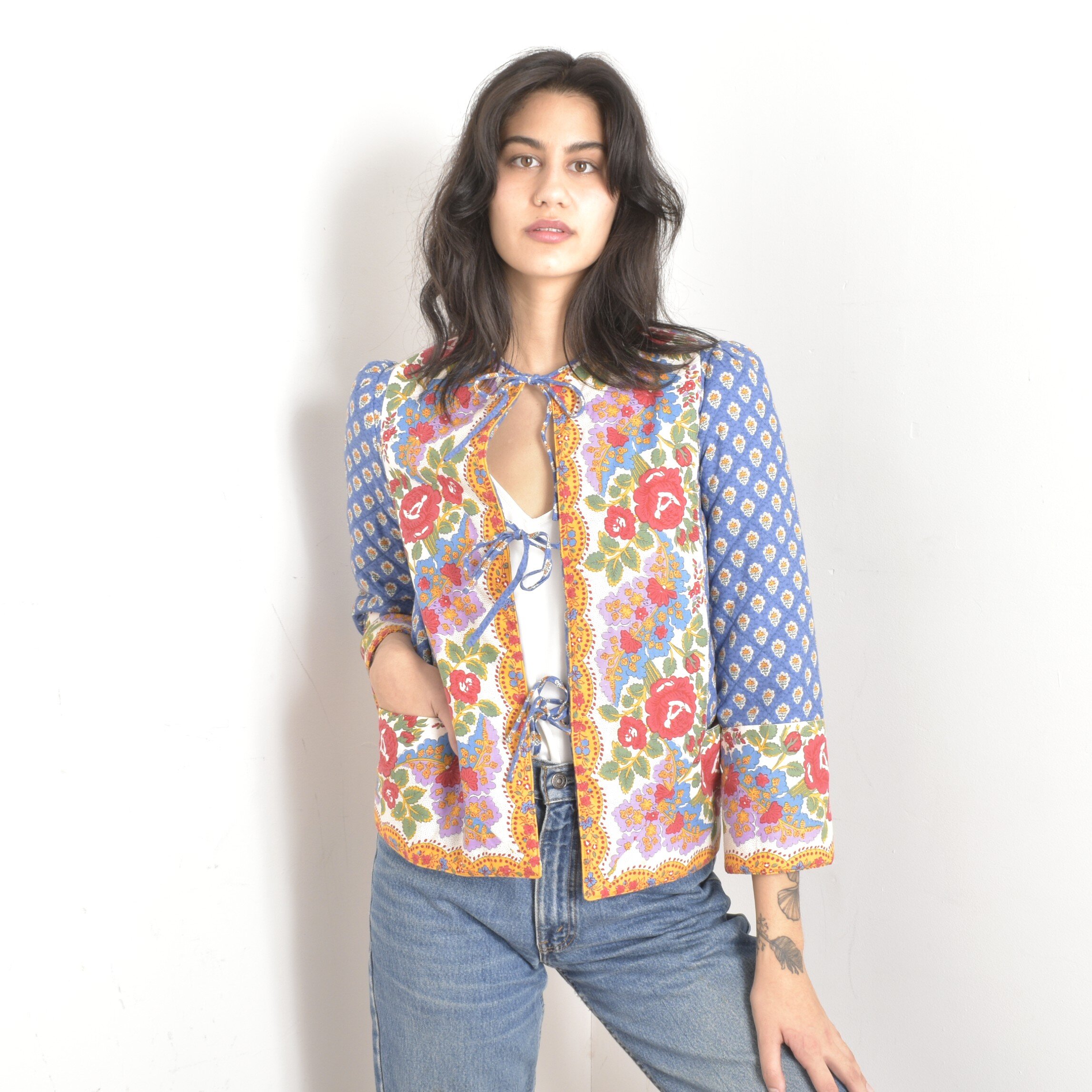 1980s French Provençal Quilted Jacket-small — La Poubelle Vintage