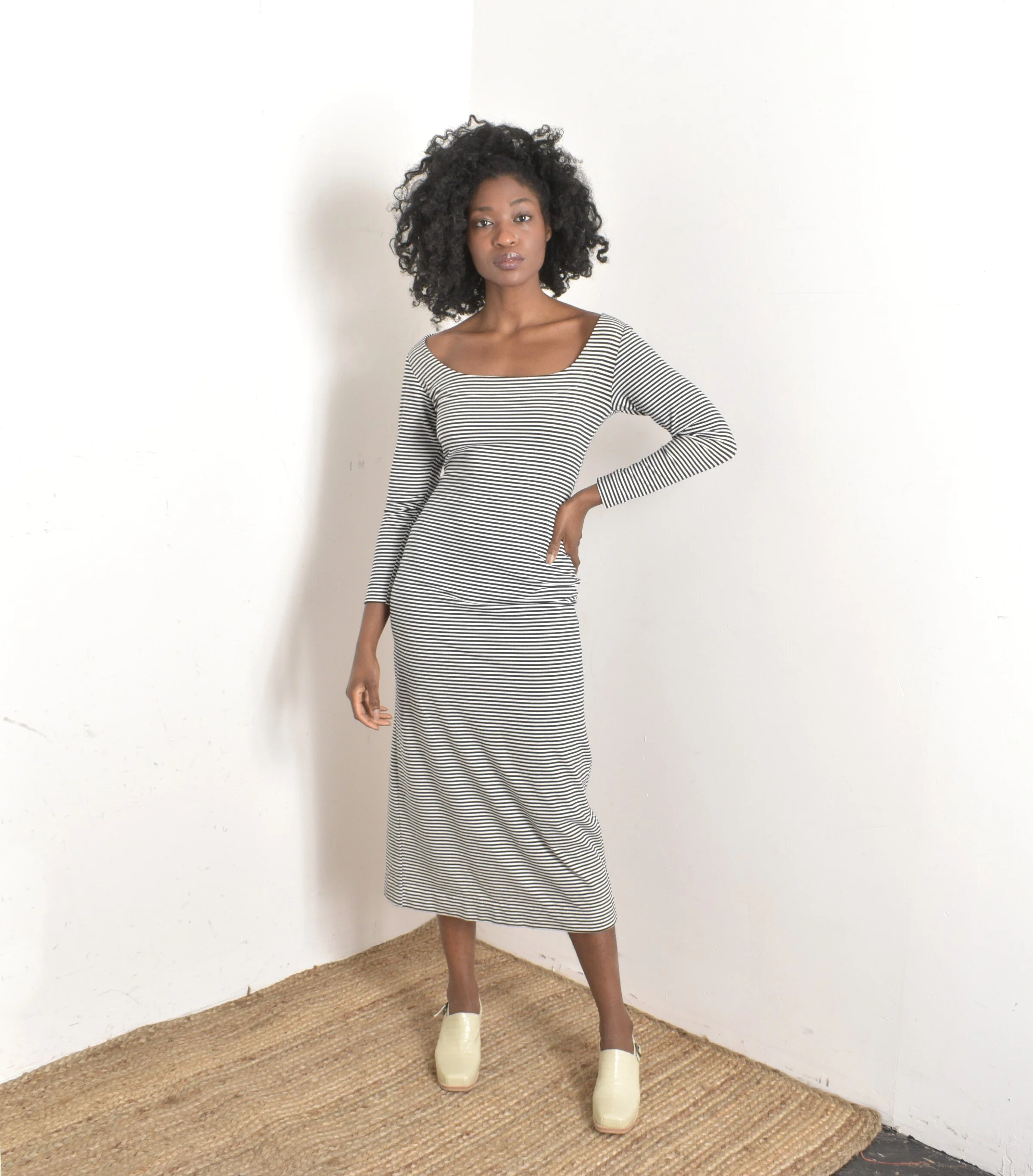 grey striped bodycon dress Grey Check Bodycon Dress with Pink Stripe main image 0