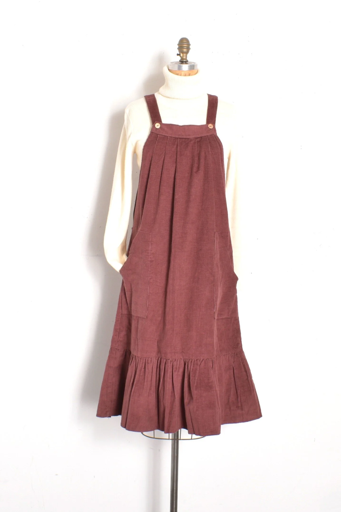1970s Corduroy Jumper Dress-OSFM — La Poubelle Vintage