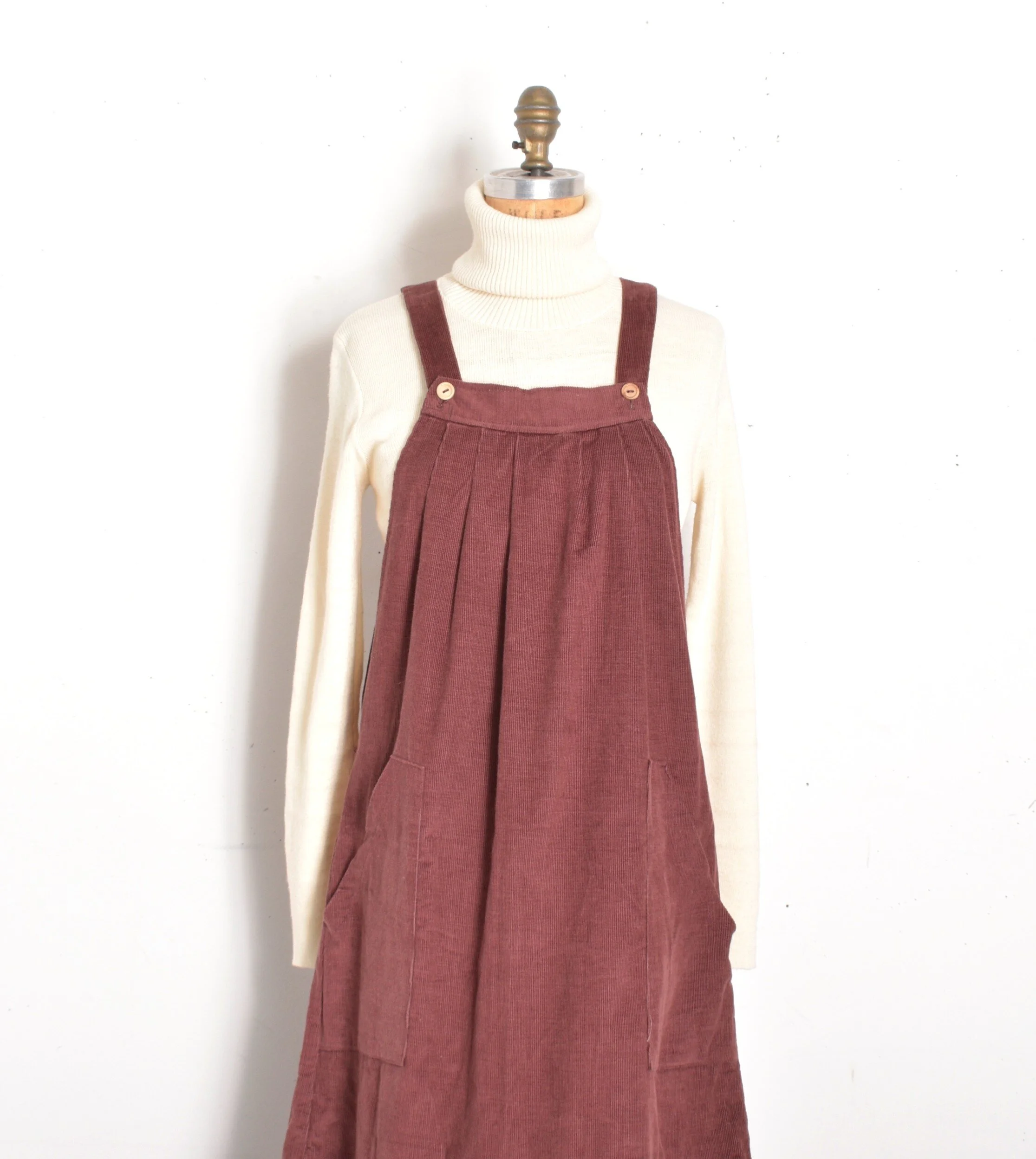 1970s Corduroy Jumper Dress-OSFM  La Poubelle Vintage