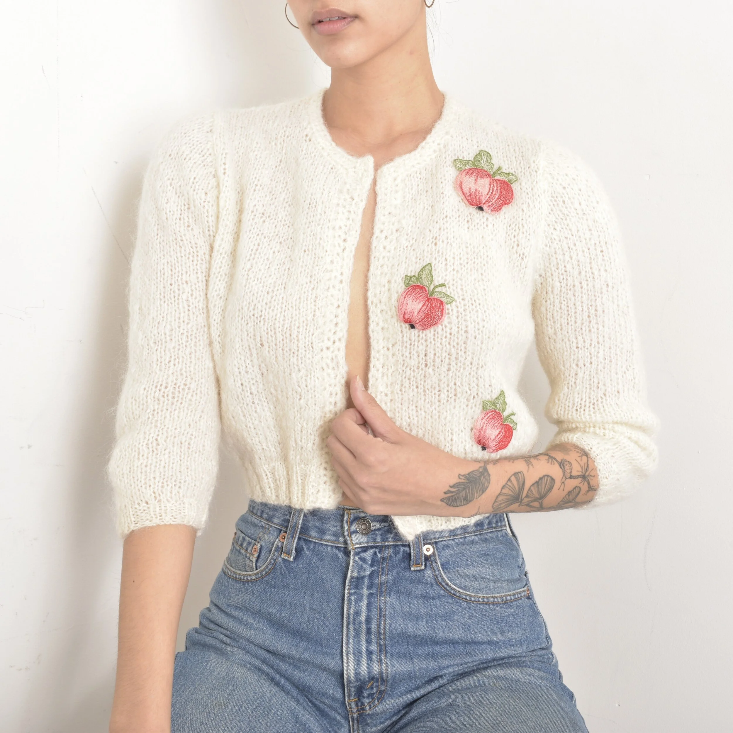 1950s+peach+mohair+cardigan4. 