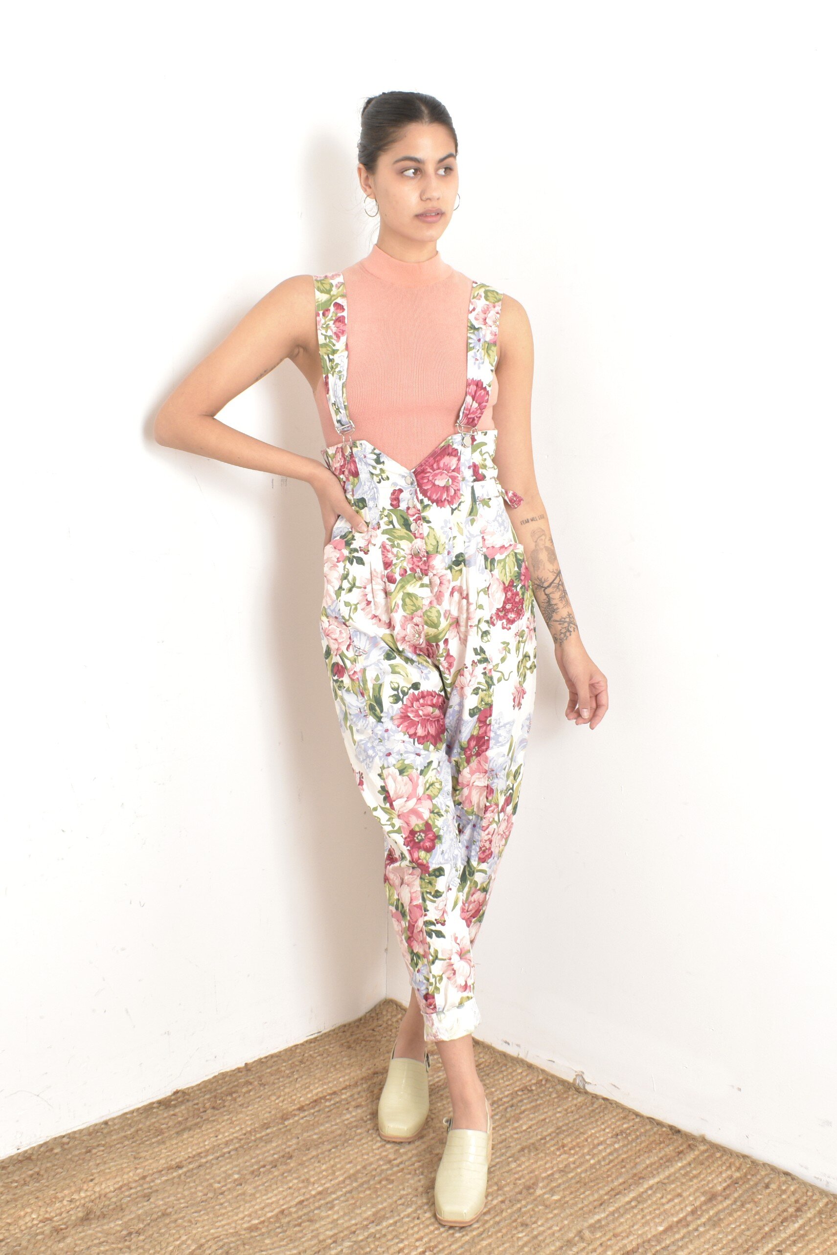 1980s karen alexander floral overalls4.jpeg