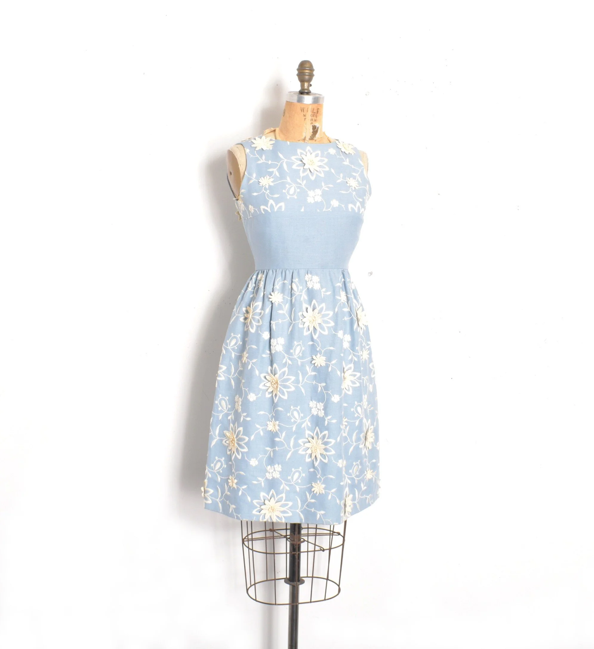 blue linen dress with sleeves Linen Maxi Dress with Pockets main image 0