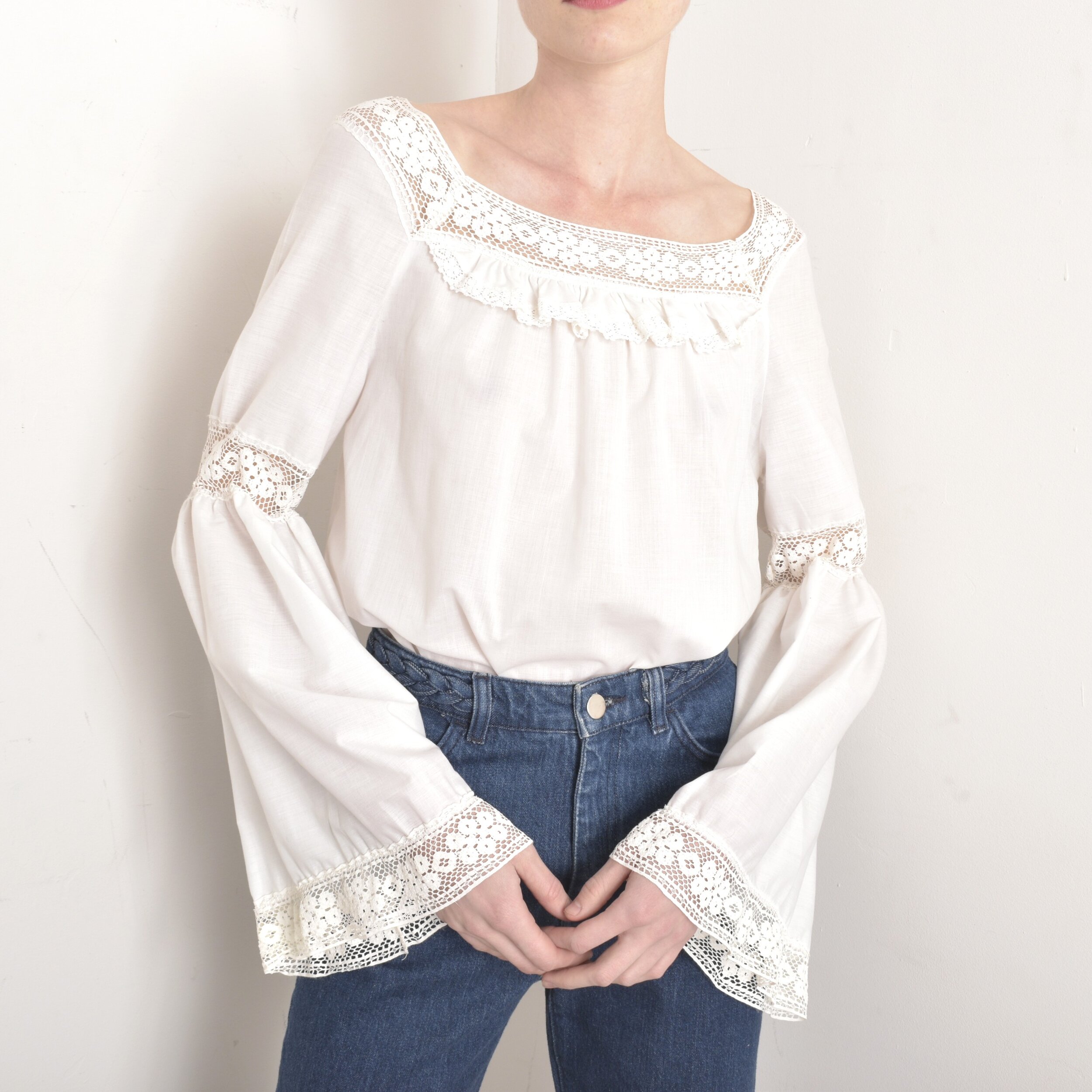 70s white angel sleeve blouse3.jpeg