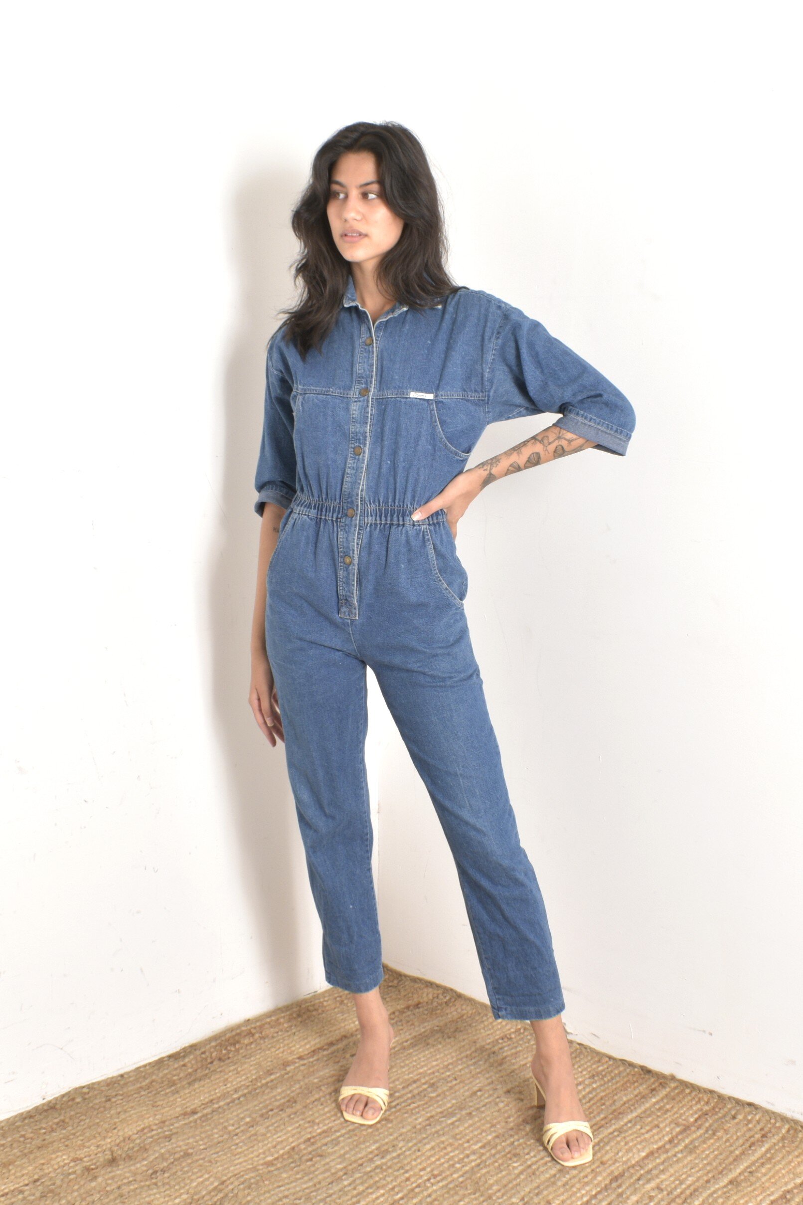 1980s dreams slouchy denim jumpsuit